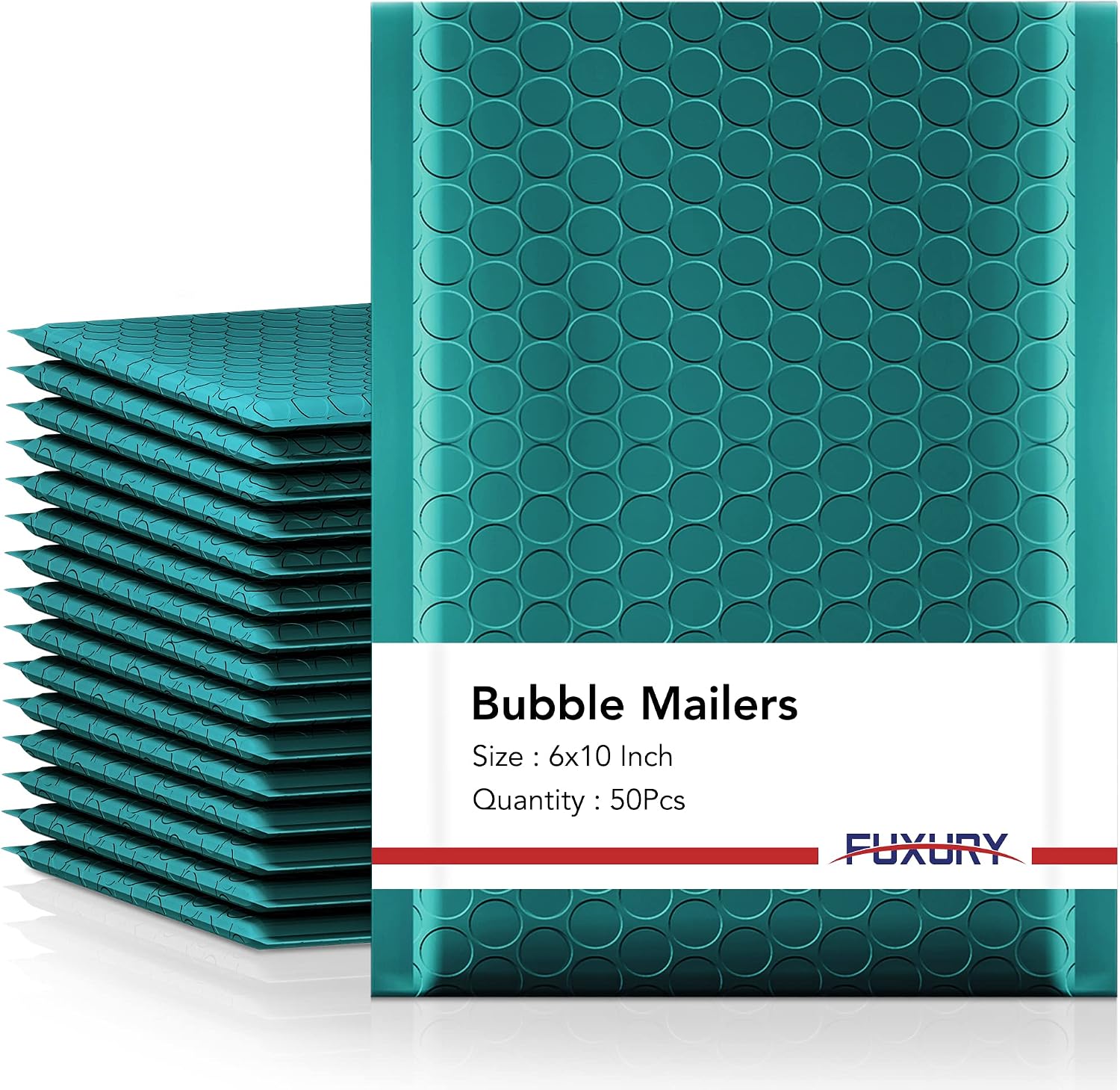 Fuxury Bubble Mailer, 6x10 Inch Bubble Mailers 50 Pack, Self-Seal Adhesive Padded Envelopes, Water Resistant Mailers, Shipping Envelopes for Packaging, Small Business, Mailing,Bulk Forest Green #0