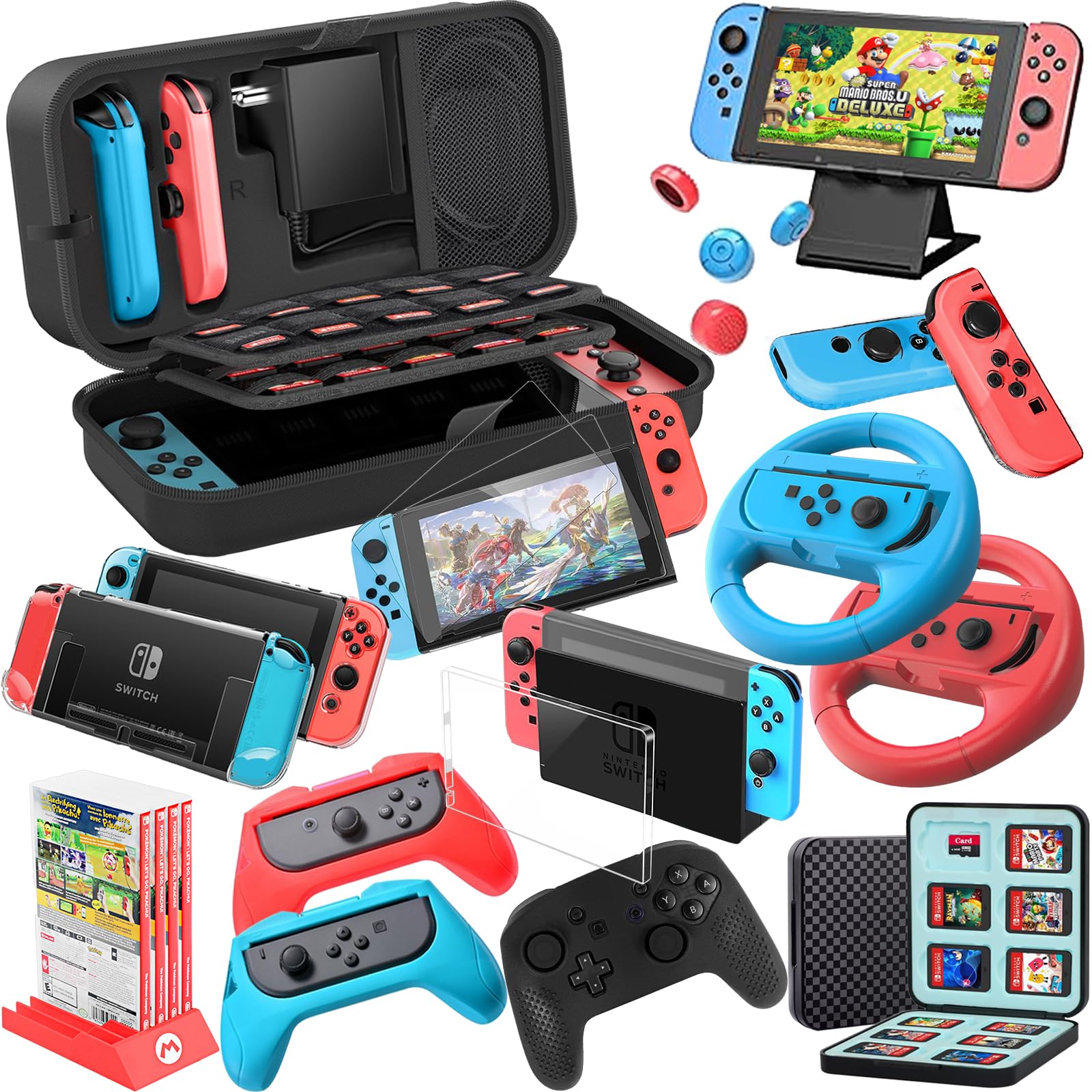 18 in 1 Switch Zubehör Für Nintendo Switch Spiele, Inklusive