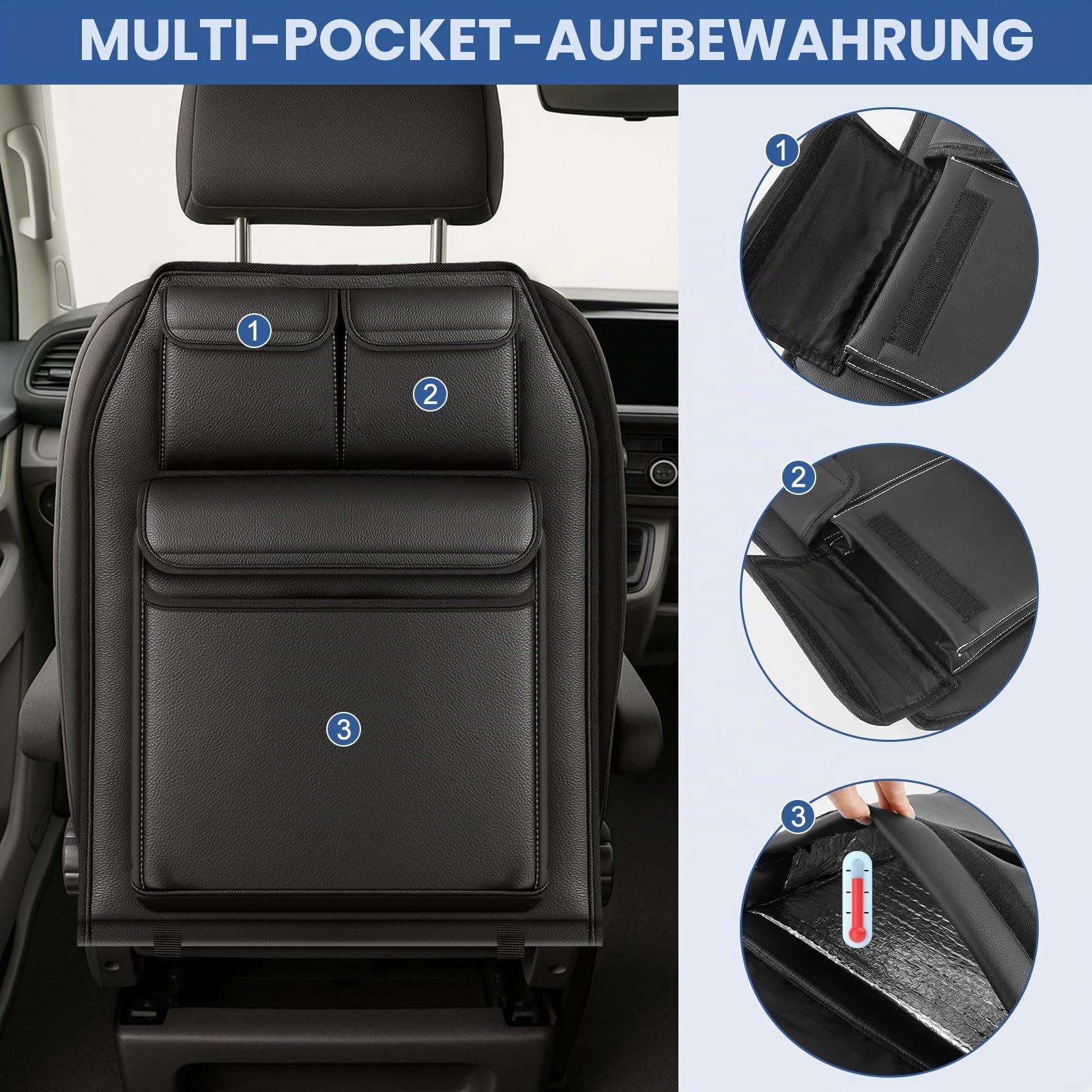 Autositz Organizer Vordersitz für VW Transporter T6/T6.1 California 2015+