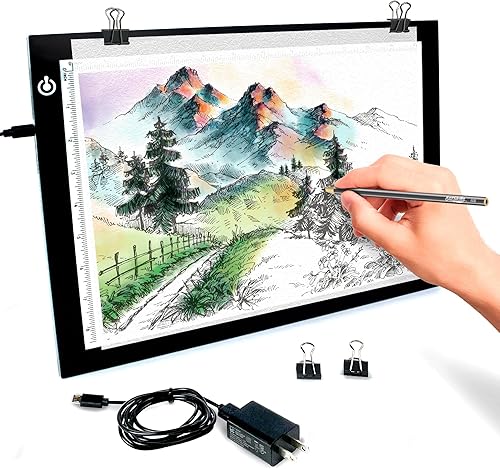 Miniatura 2 de ArtSkills Almohadilla de trazado iluminada caja de luz LED regulable A4 ultra fina para trazar y dibujar, tablero de luz de pintura de diamante