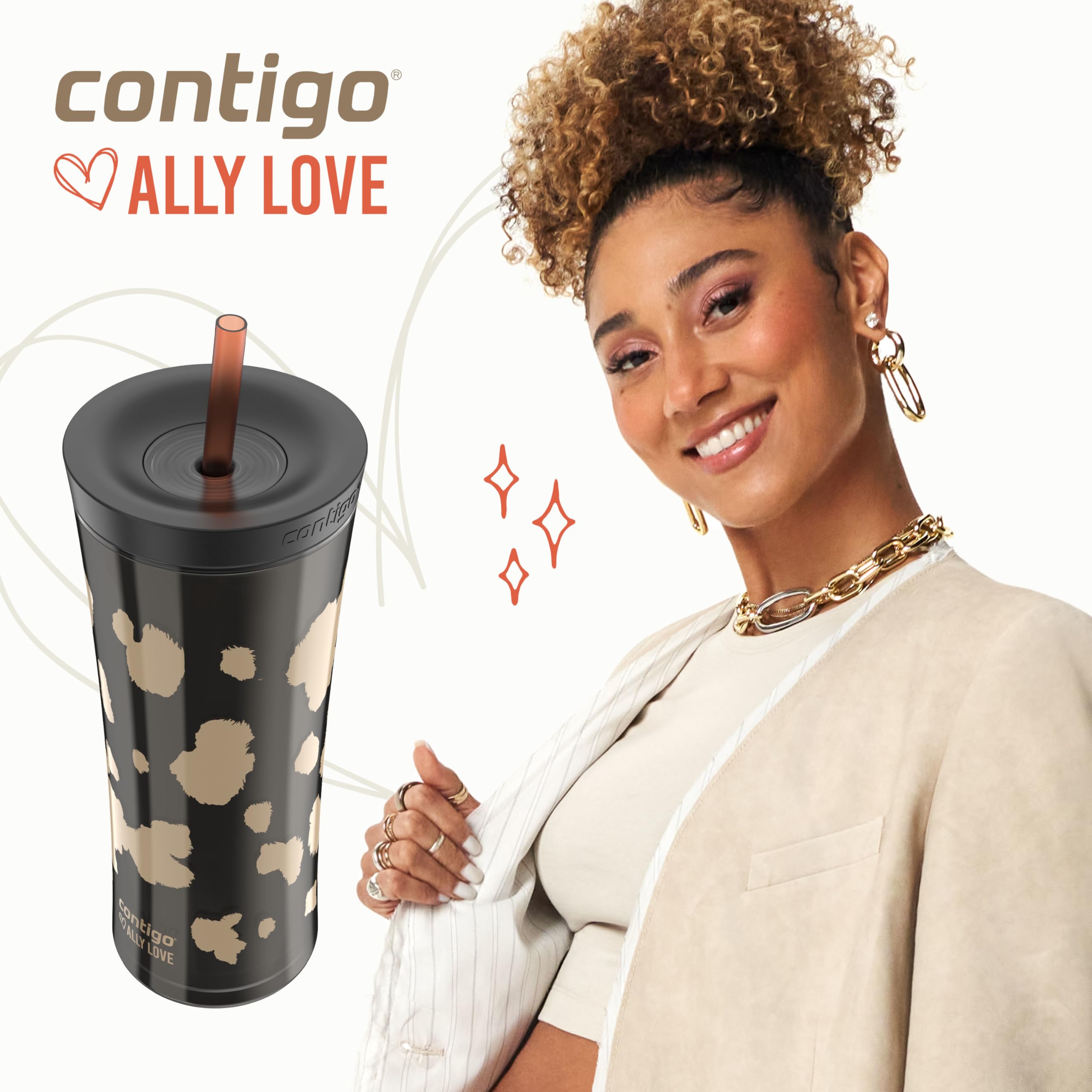Amazon.com | Contigo x Ally Love Shake & Go Tumbler, Autoclose Lid