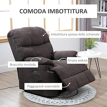Poltrona Alzapersona Elettrica HOMCOM Reclinabile - Velluto Grigio, USB, Per Anziani E Comfort