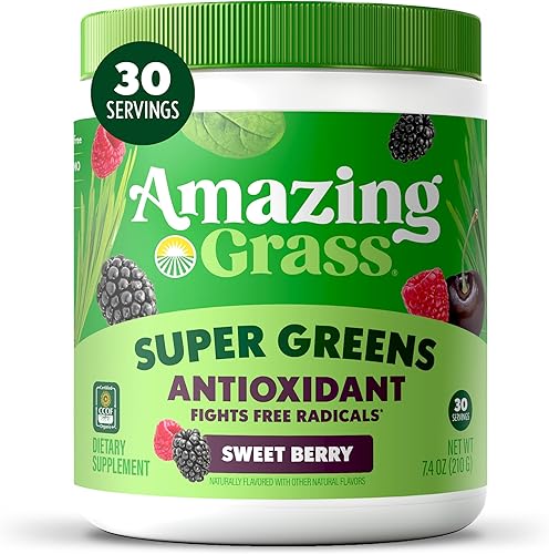 Vista 18 de Amazing Grass Green Superfood Immunity: Polvo Super Greens con vitamina C, Cordyceps, polvo de raíz de remolacha y hongos Reishi, mandarina, 30