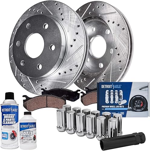 Miniatura 21 de Detroit Axle - Kit de frenos con bujes de rodamiento de rueda delantera 4WD para Chevy Silverado GMC Sierra 2500 HD 3500 Avalanche Suburban Yukon XL