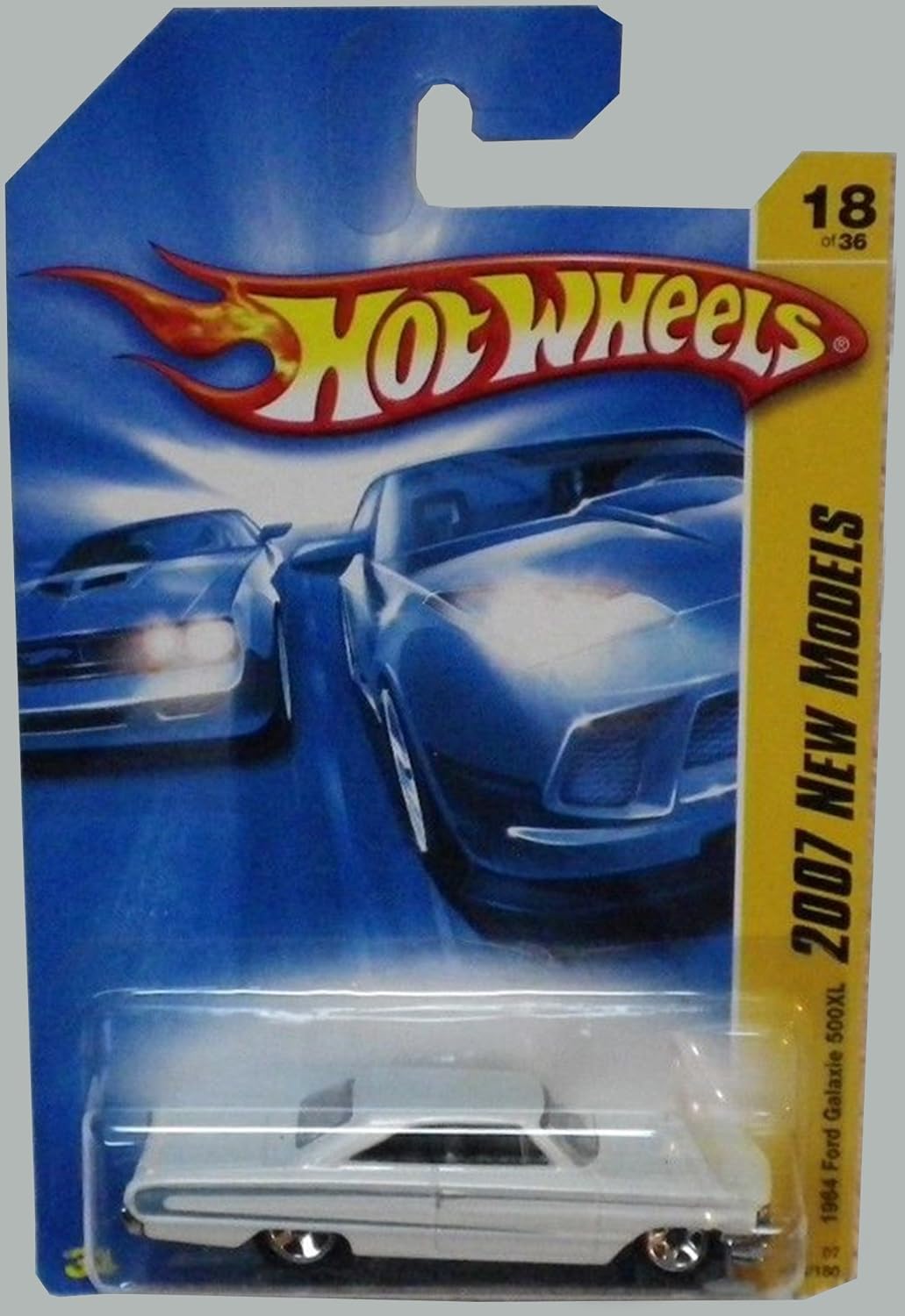 Hot Wheels 2007 New Models -#18 1964 Ford Galaxie 500XL Pearl White K-Mart Exclusive #2007-18 Collectible Collector Car Mattel