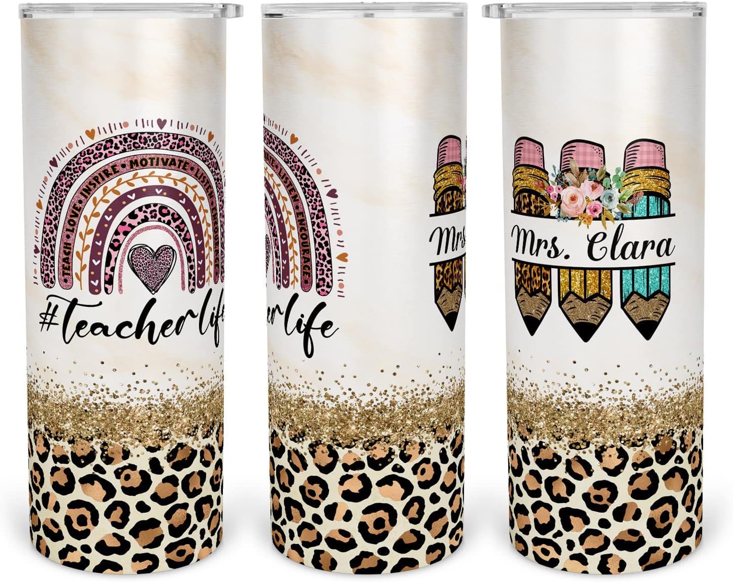 Personalized Teacher Tumbler - It Take A Big Heart To Teach Little Minds Gift for Teacher - School Teacher Appreciation Gift from Students.