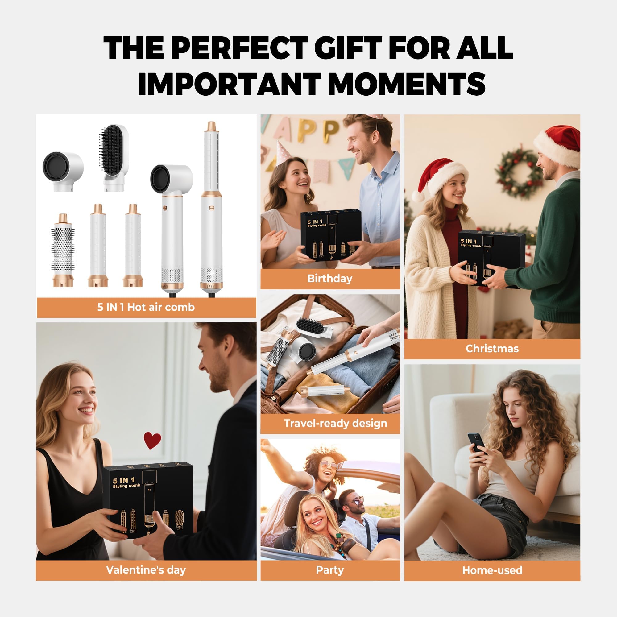 UMIGA Airstyler 5 in 1 Hairstyler mit Air Lockenstab Föhn Set