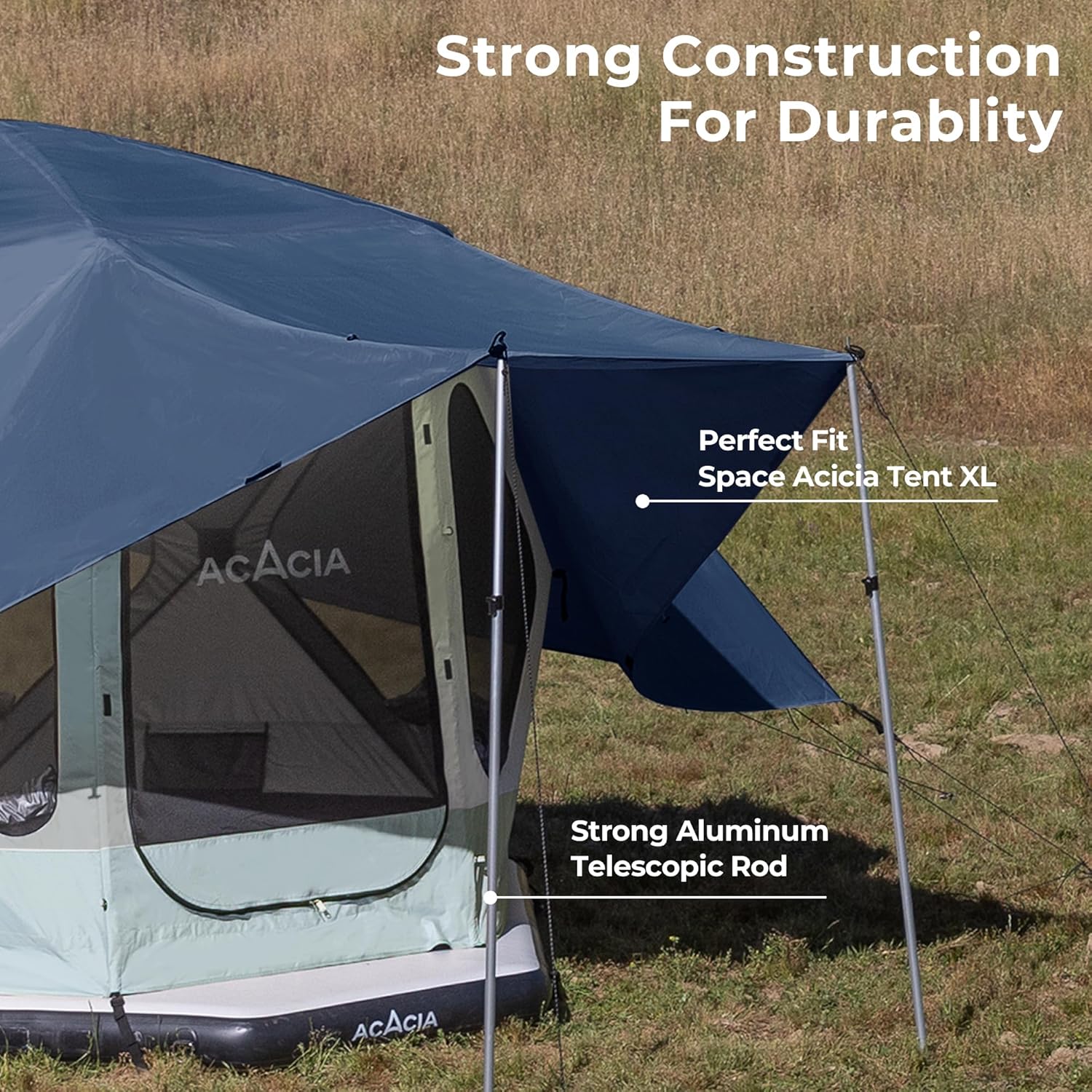 ACACIA Canopy 4 Person for Space Acacia Camping System, PU2000 Waterproof Camping Tarp for 4 Season Camping, UPF50+ Sunproof Tent Tarp with 4 Telescoping Poles, Carry Bag, Star Night