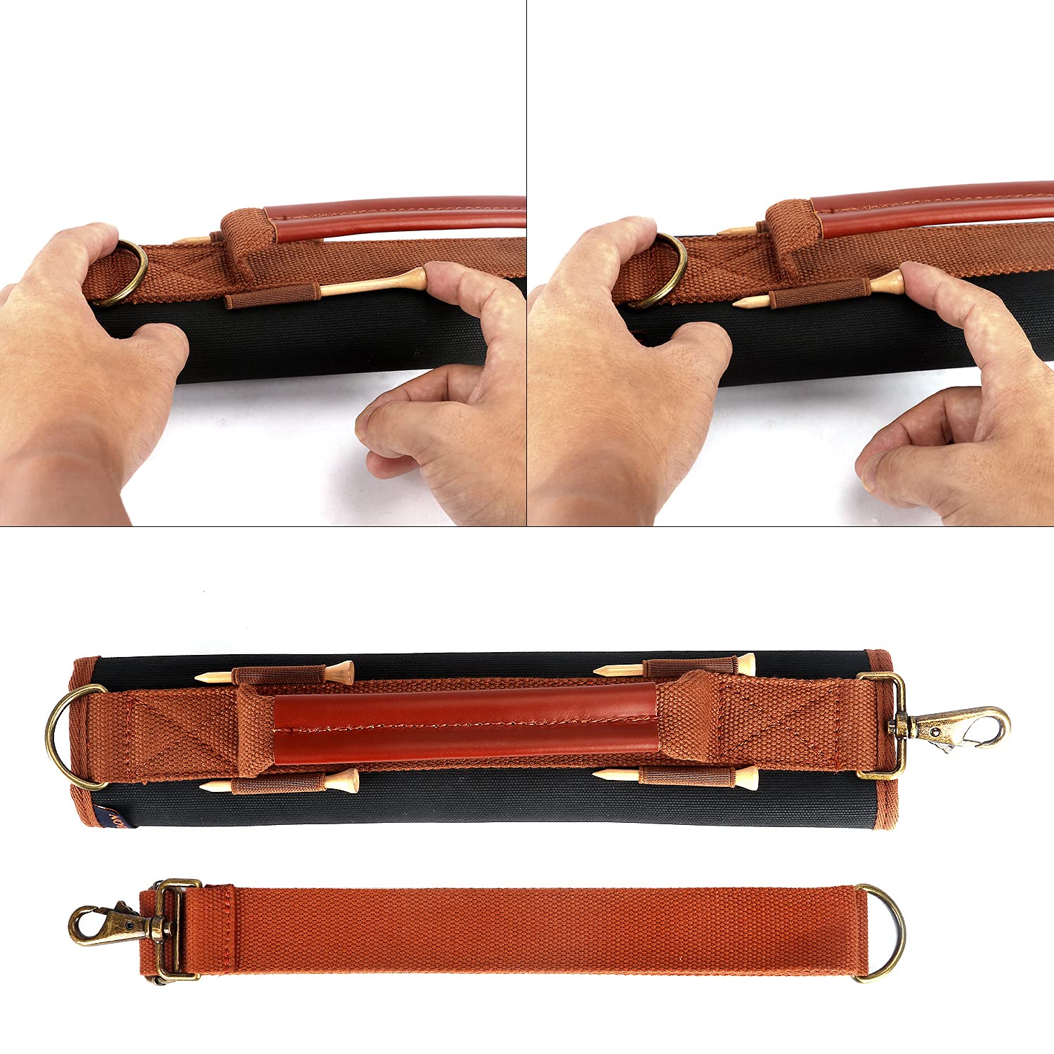 TOURBON - Borsa da golf in tela per mini golf, leggera e pratica da golf