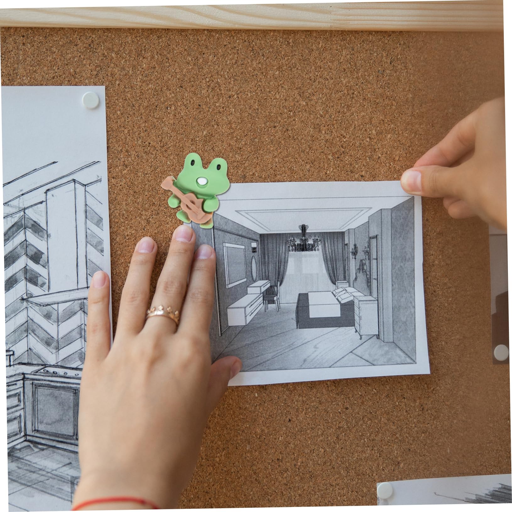 NUOBESTY 80stücke Cartoon Push Dekorative Reißzwecken Für Fotos Notizen Und -projekte Multifunktionale Tiermotiv-pinnadeln Mit Gitarrenfrosch-Design