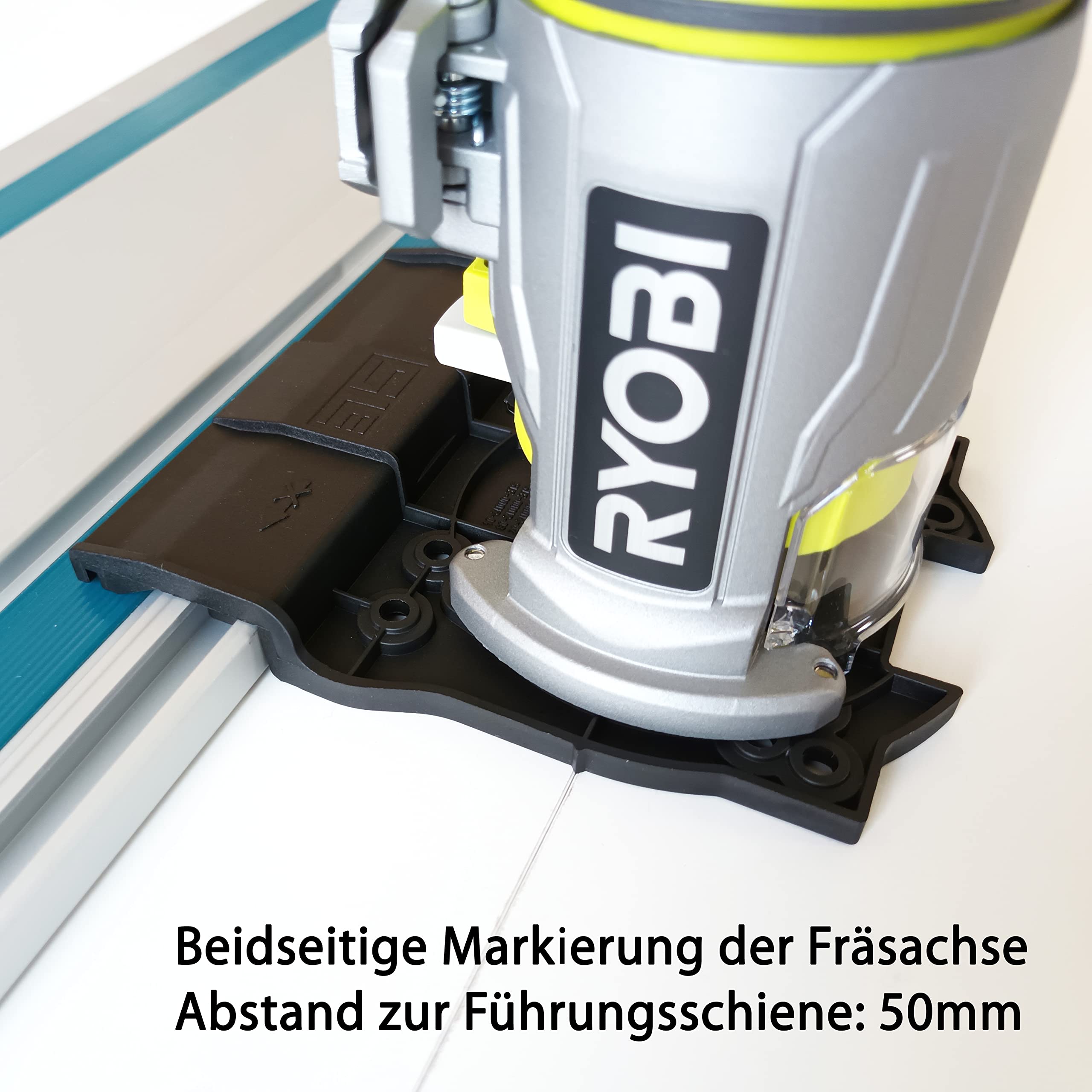 Adaptador de riel guía profesional para Ryobi R18TR / RTR18 / AEG BOF 18BL2 Ridgid 18-Volt-Octane™ para Makita/Bosch/Festool/Mafell - Riel de guía para fresadora de bordes