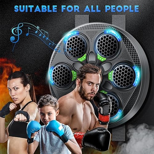 Miniatura 7 de Smart Music Boxing Machine for Adults and Kids, Bluetooth Boxing Equipment with Boxing Gloves, Wall Mounted Electronic Punching Machine for Home Gym