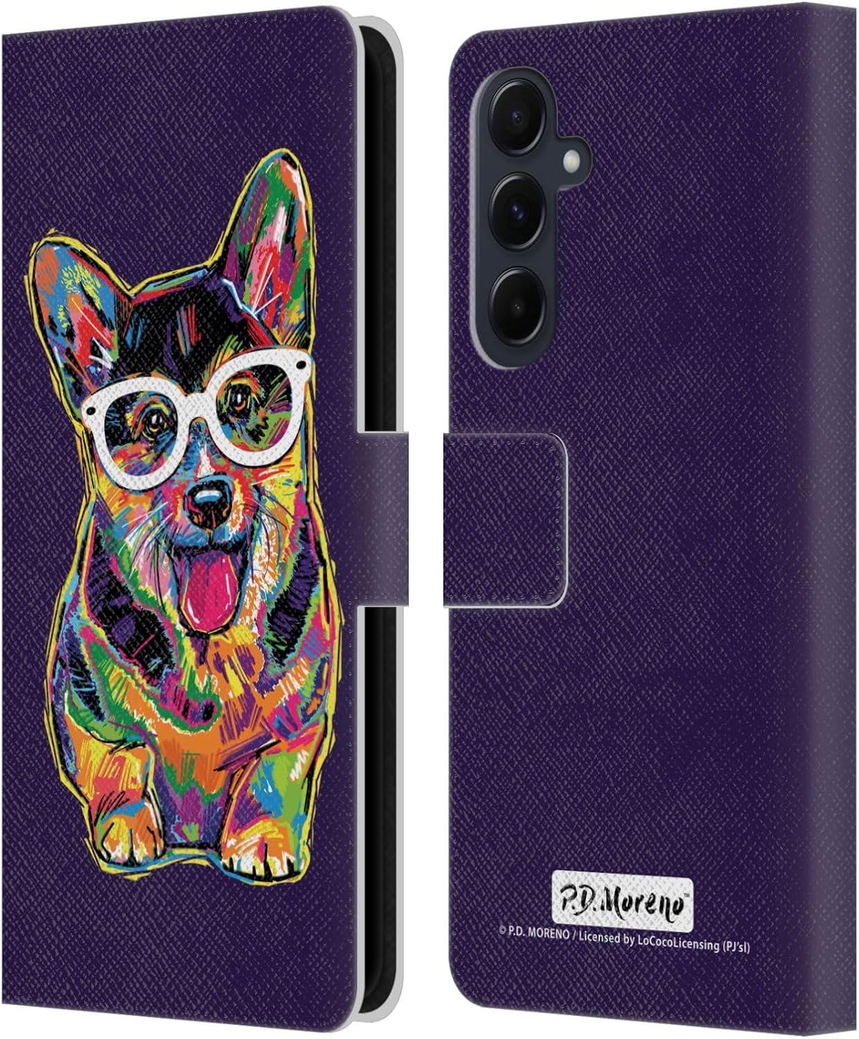 Head Case Designs Officially Licensed P.D. Moreno Yellow Labrador Dogs Leather Wallet Case Compatible with Samsung Galaxy A55 5G