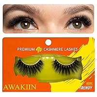 Vista 17 de Extensiones de pestañas postizas naturales de cachemira 4D, autoadhesivas, reutilizables, pestañas largas, de aspecto natural, pestañas esponjosas