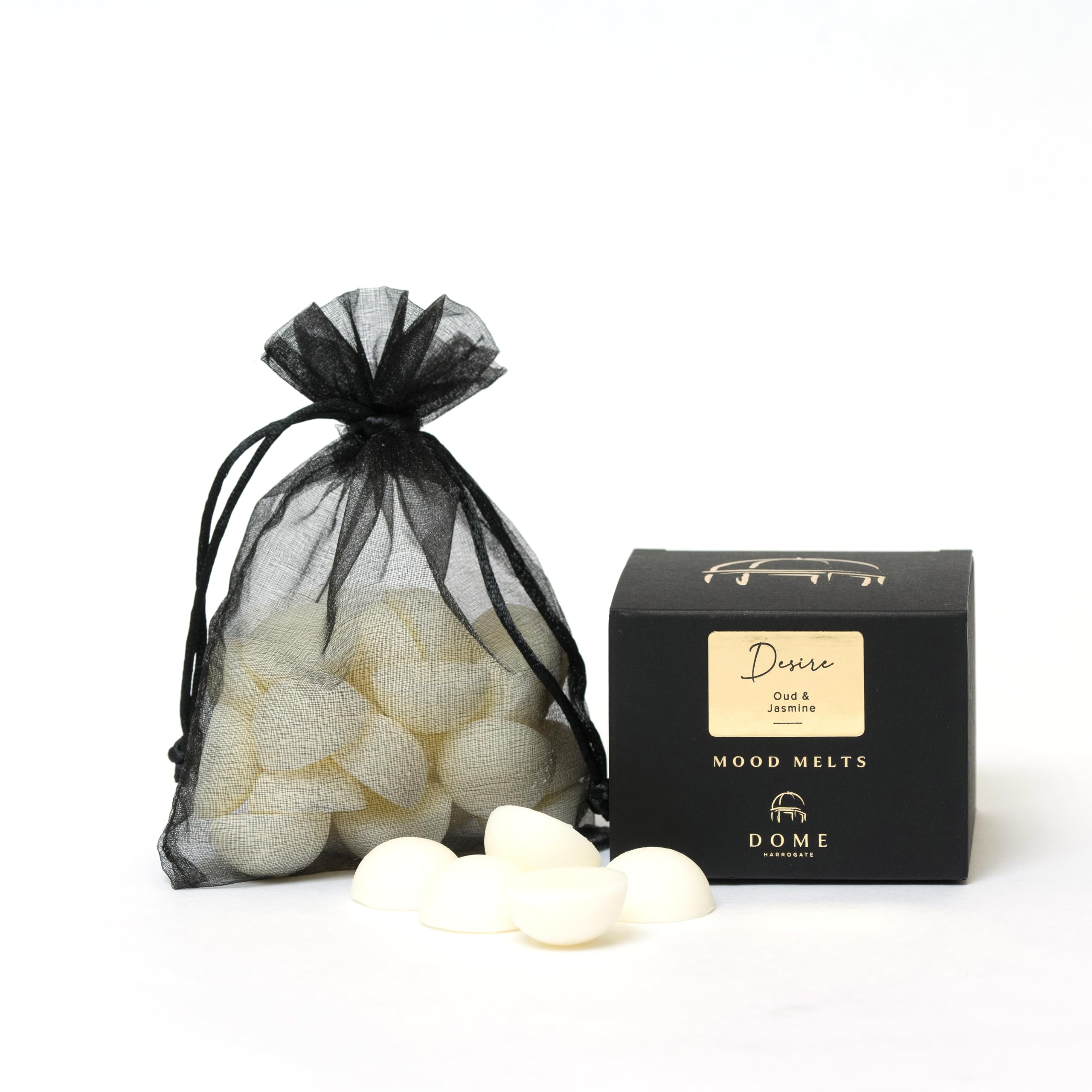 Dome of Harrogate | Desire Mood Melts – Oud & Jasmine Wax Melts | 20 Hand-Poured Melts | Natural Soy Wax & Essential Oils | Rich & Alluring Fragrance | Long-Lasting Scent | Luxury Gift Box