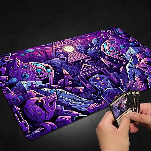 Miniatura 49 de MTG Playmat, Free Storage Bags, 24 x 14 Inches, TCG & Board Game Mat with Zones