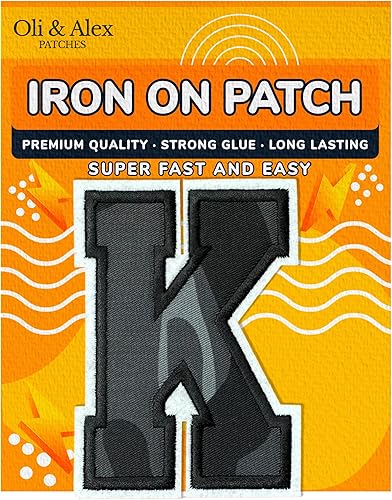 Miniatura 104 de Parches de letras termo-adhesivas de alta calidad – Lindas letras para ropa – Parche universitario para ropa – Letras bordadas de 4 1/2 parches