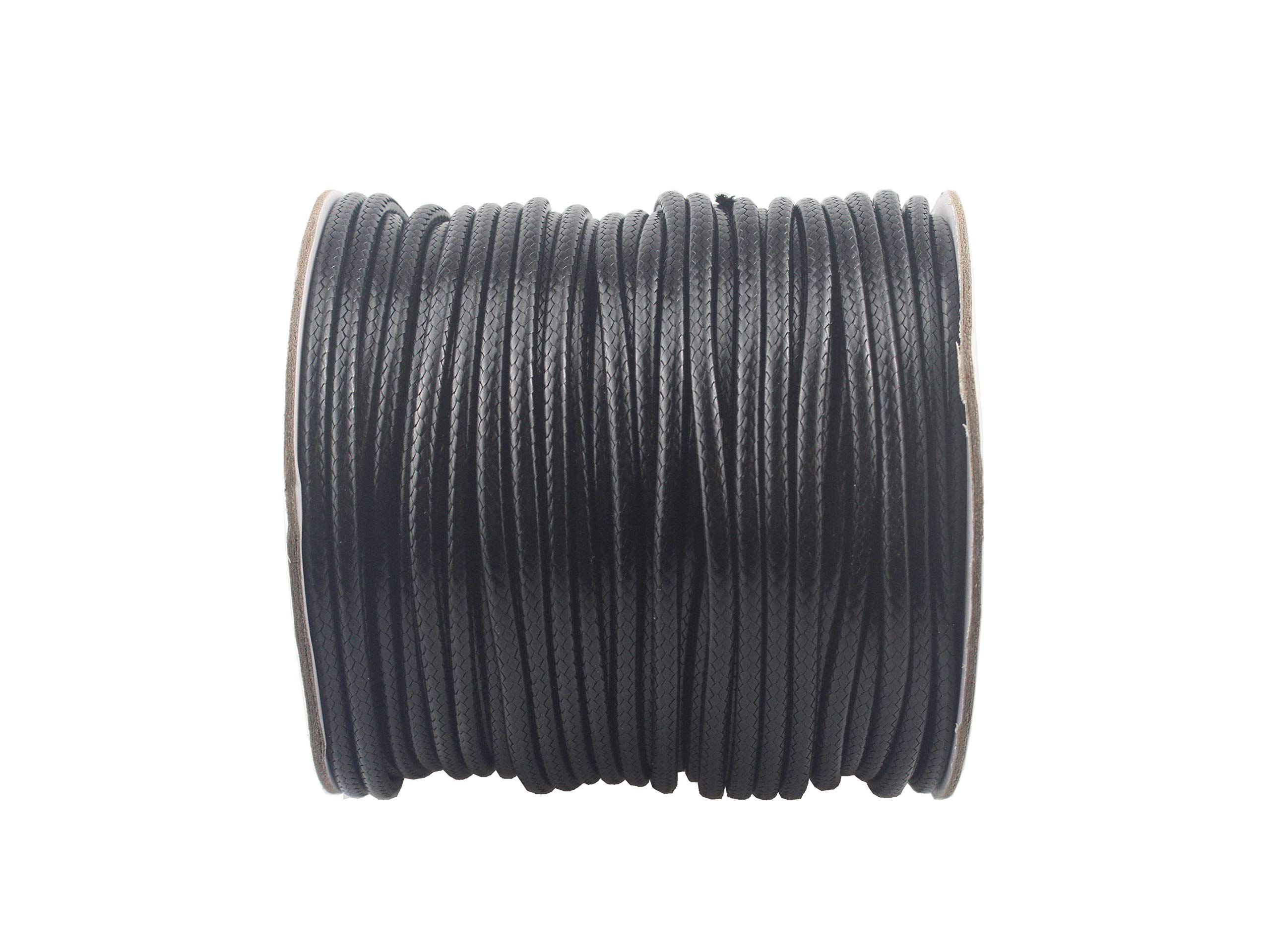 QIANHAILIZZ42 Yards 3.0 mm Waxed Jewelry Making Cord Waxed Beading String Craft DIY Thread (Black)
