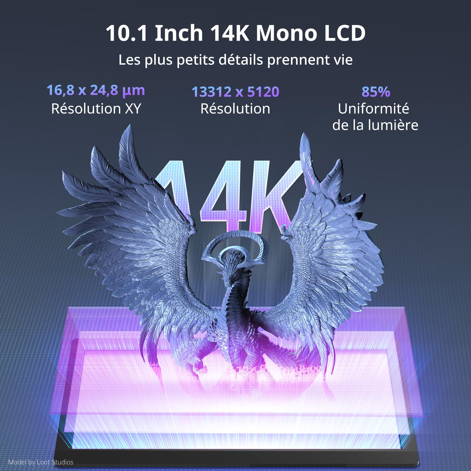 ANYCUBIC Photon Mono M5s Pro Imprimante 3D Résine Ultra 14K avec Chauffage et Purificateur, Nivellement et Inspection Intelligentes, Taille D’Impression 223,78x126,38x200mm