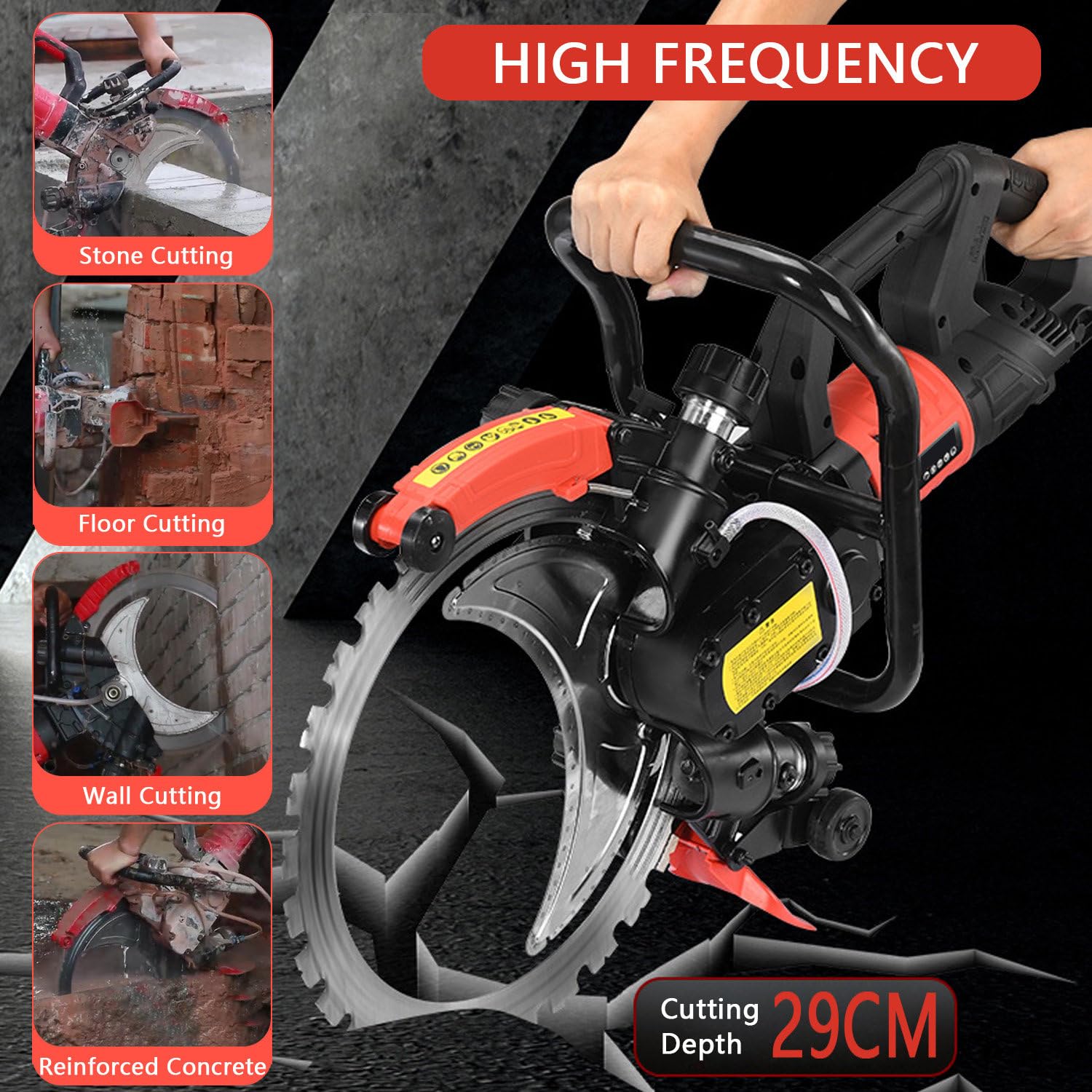 16″ Sega Elettrica Toroidale per Calcestruzzo, Soppressione Della Polvere Alimentata Ad Acqua, 9500W Sega per Taglio Calcestruzzo, Sega Ad Anello per Calcestruzzo, Per Granito Pietra,Brushless
