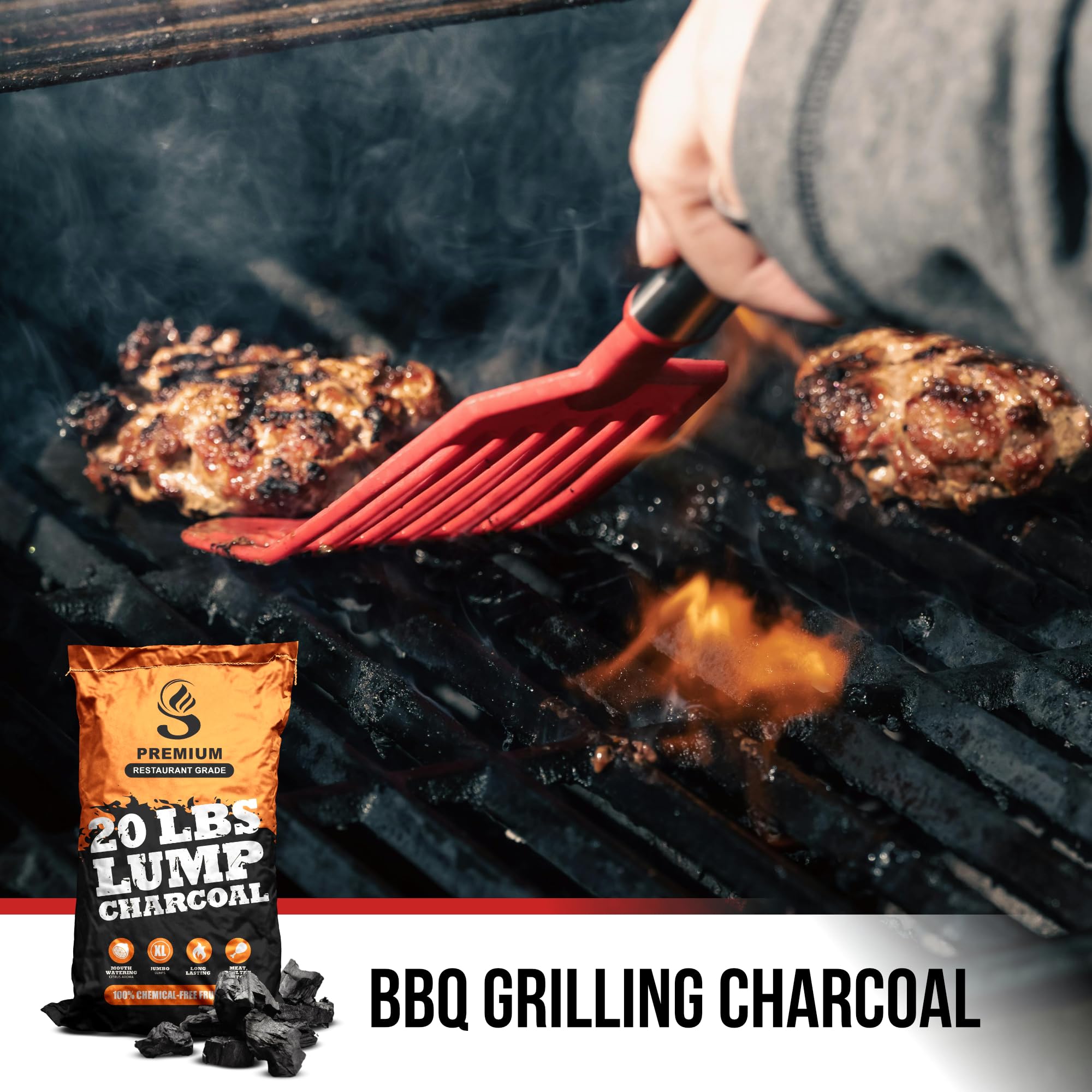 Sunlightu00ae Lump Charcoal For Grilling, 100% Natural Citrus Coal