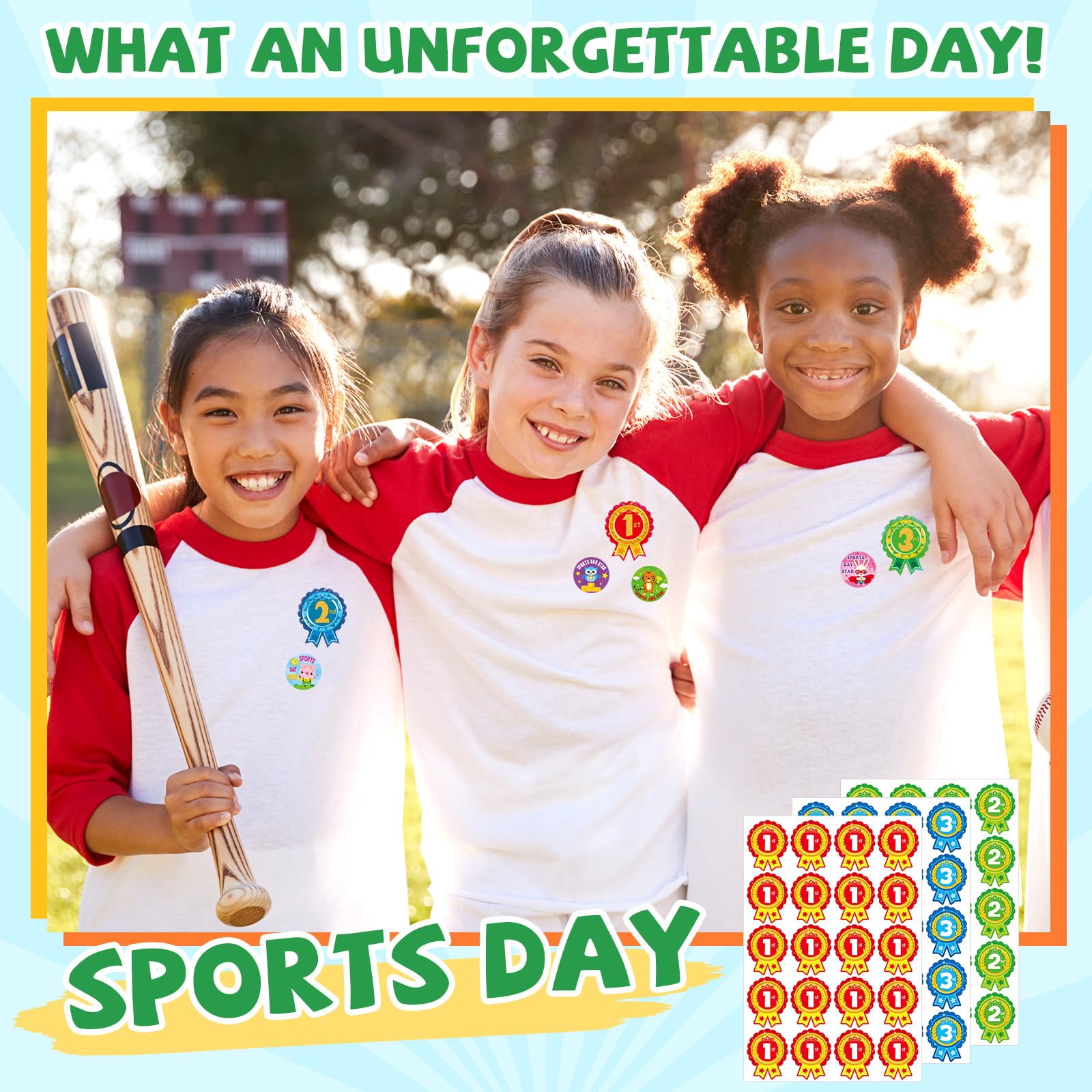 Tenare 300 Sports Day Stickers for Kids 240 Star Animal & 60 1st 2nd 3rd Participation Rosette Award Stickers for School PE for Events Competitions and Classroom Rewards(Animal Style) - Image 4