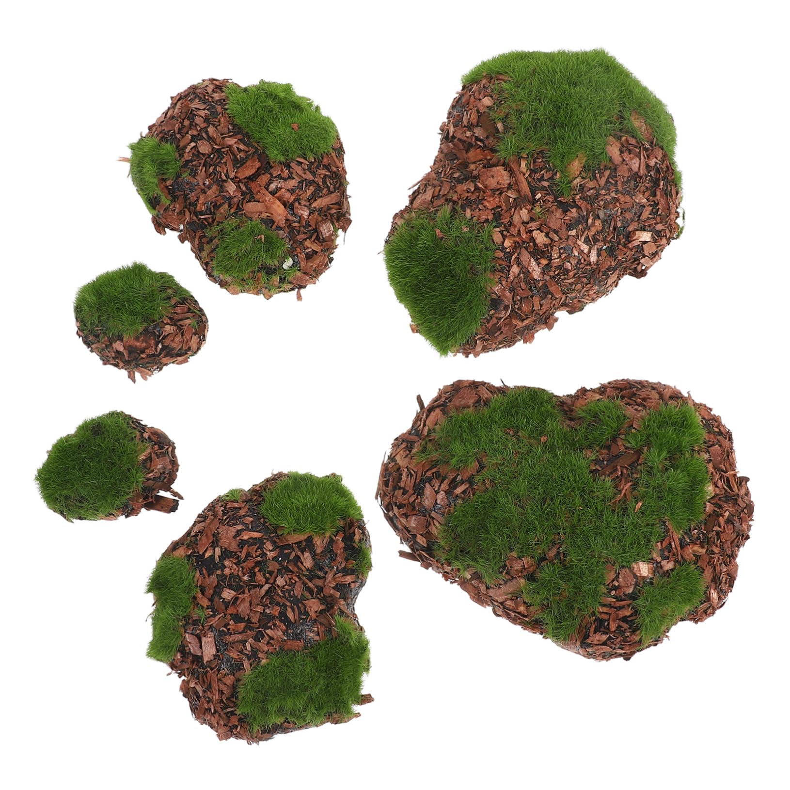 BCOATH Faux Artificial for Decorating 6 Pieces Stones Home Decorative Rocks for Planters Craft Supplies