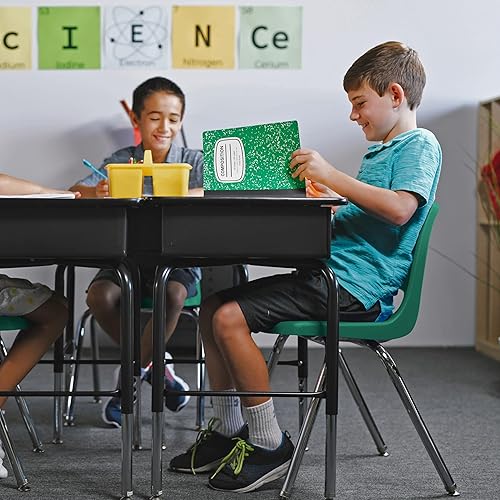 Miniatura 398 de Factory Direct Partners 10355-BL Silla escolar apilable de 10 pulgadas, asiento apilable para estudiantes con patas de acero cromado y rodamientos