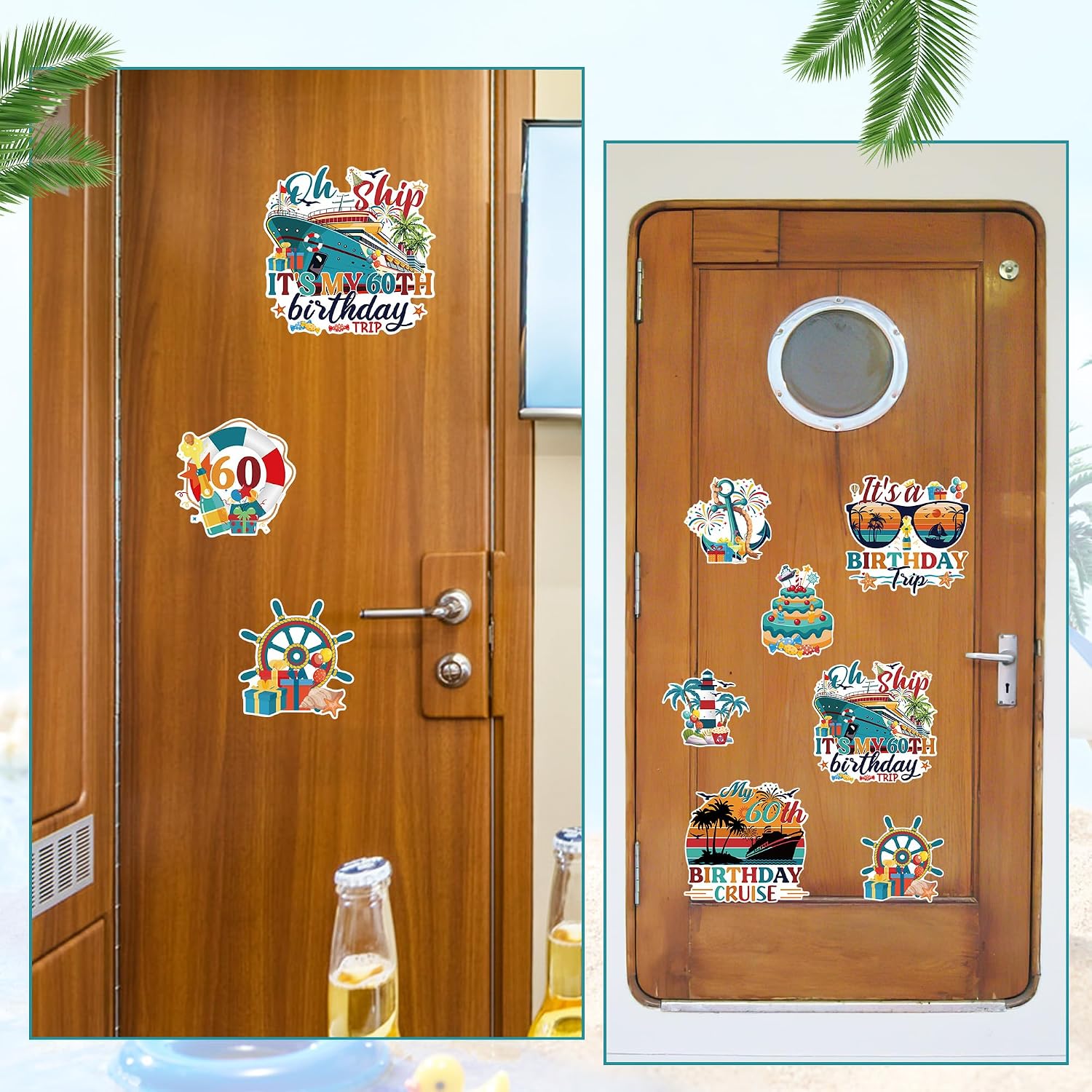 8 Pcs 60th Birthday Cruise Door Magnets image 5