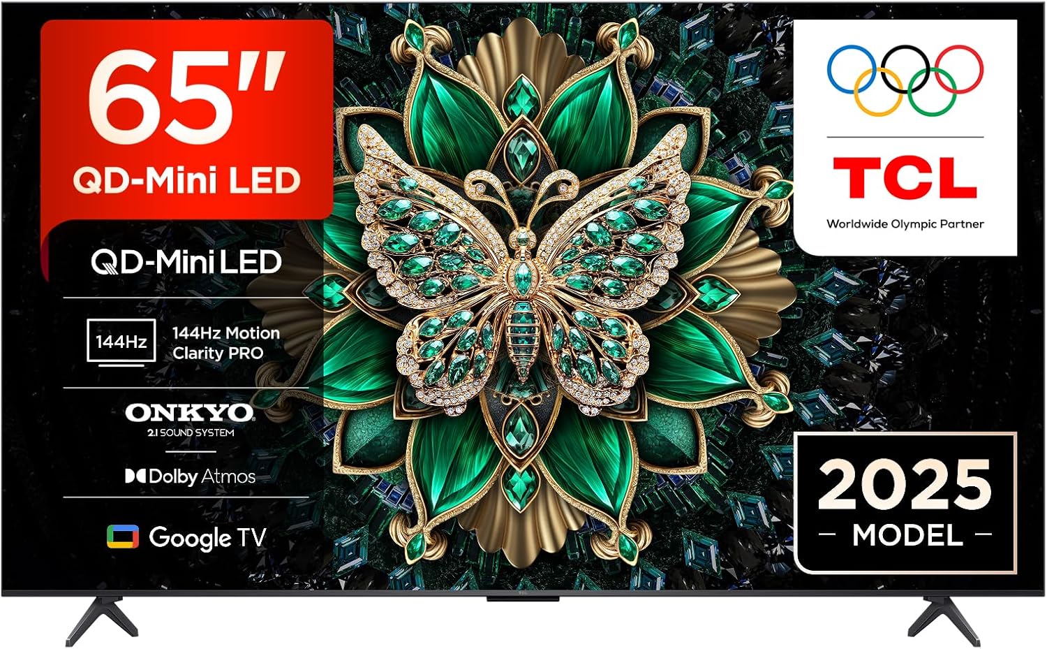 TCL 65C6K 65" QD-Mini LED TV  4K HDR Premium 1000nits  Smart TV con tecnologia Google TV (Dolby Vision IQ e Atmos  sistema audio Onkyo 2.1  Motion Clarity Pro a 144 Hz  Game Master)