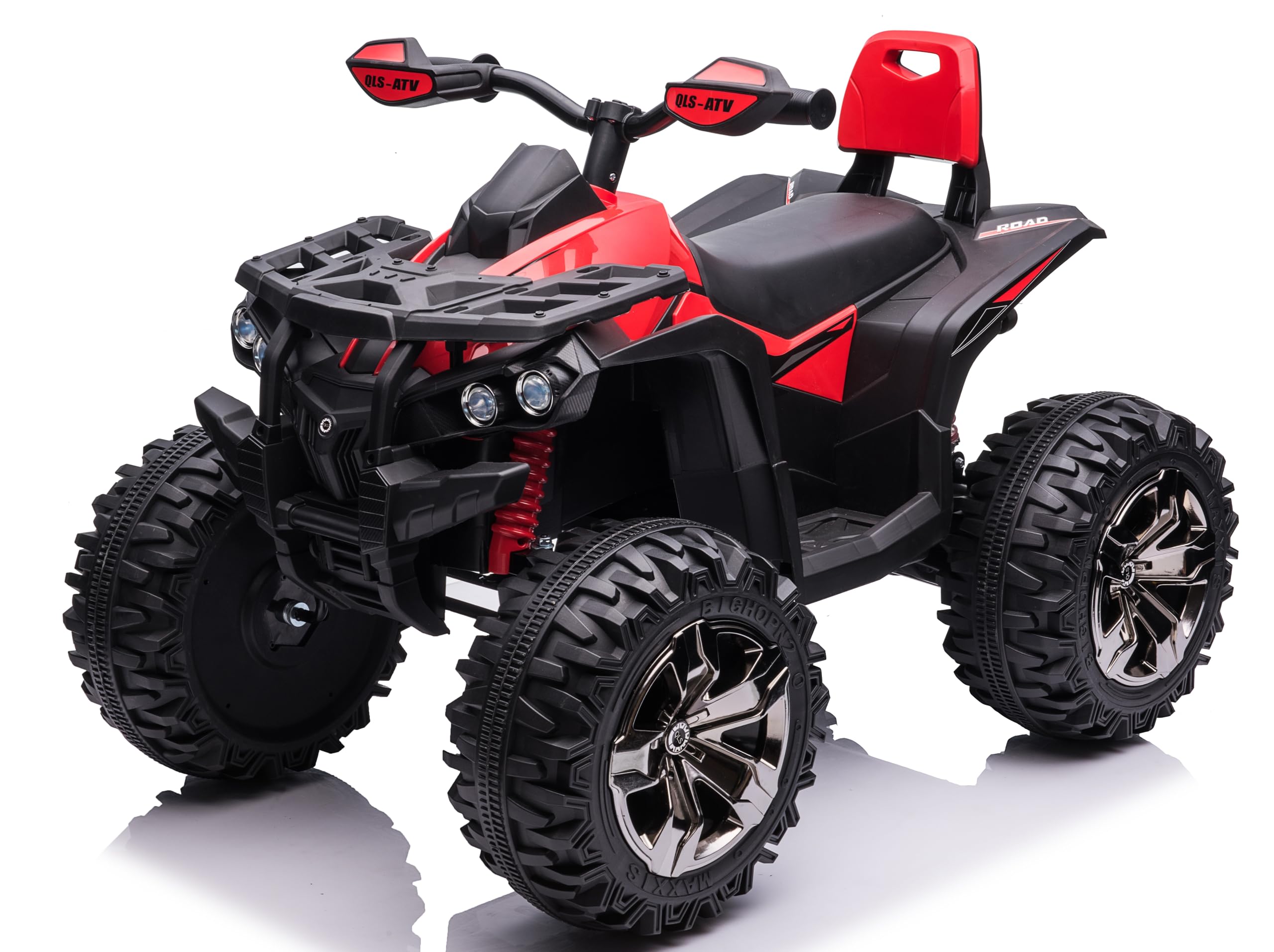Mondial Toys Quad Elettrico 4x4 per Bambini 12V con 4 Potenti Motori Batteria Potenziata 12V - 14Ah Jungle ATV Ruote Grandi 36 cm Ammortizzatori Reali Luci LED Carico 30 kg Rosso