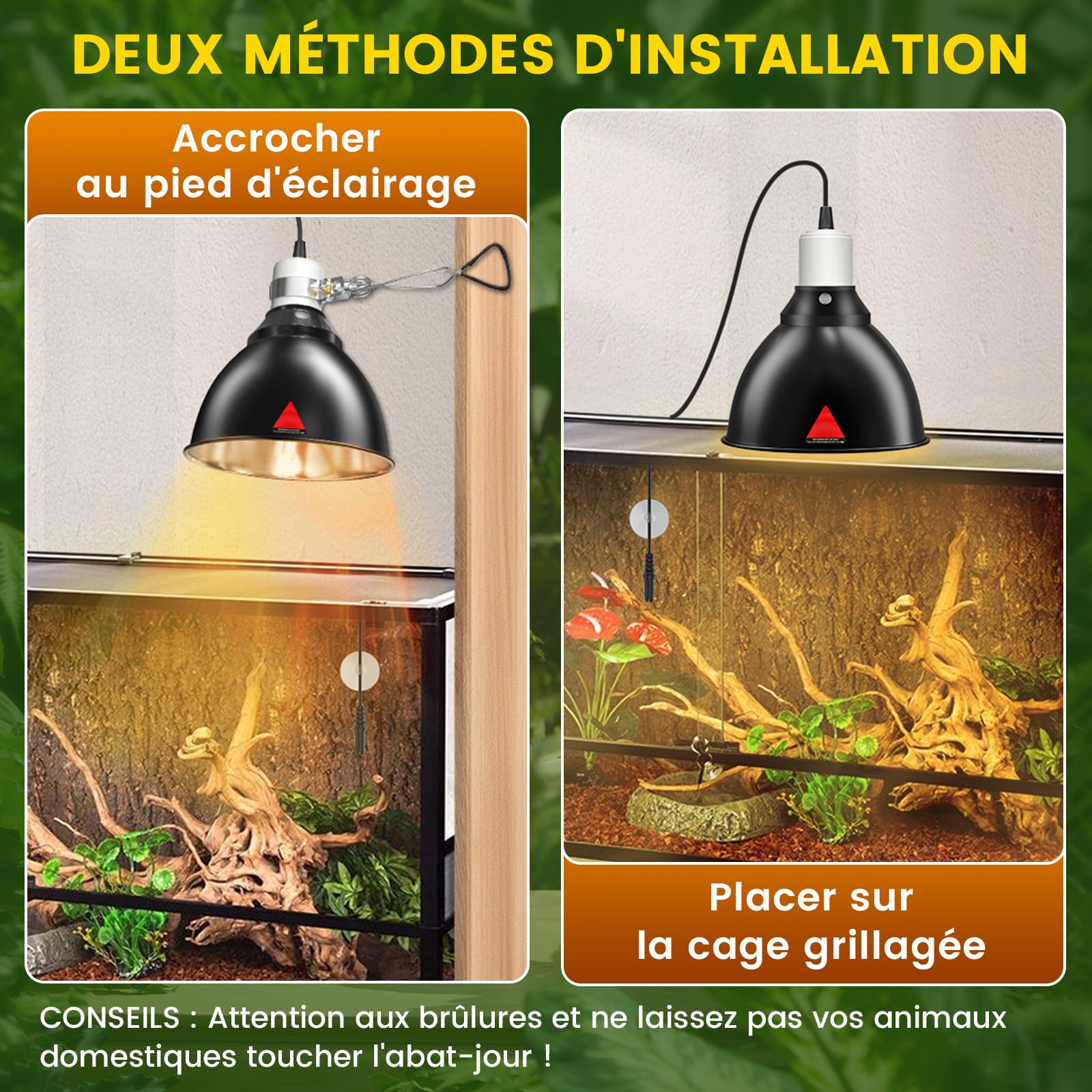 GlowUp Lampe Chauffante Reptile 300W E27 avec Thermostat et Minuterie pour Terrarium Tortues Lézards