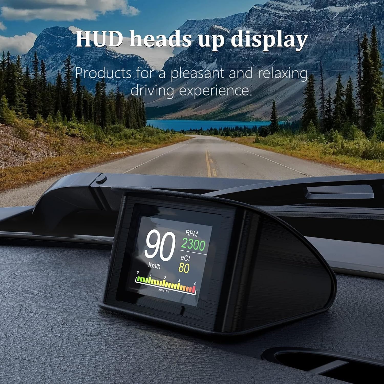 AZIJYV P10 obd2 Gauge Display Car Speedometer OBD2 Heads up Display for Cars with RPM, Water Temperature, Voltage, Fuel Consumption, Smart OBD2 Diagnostic Tool, Speed Alert