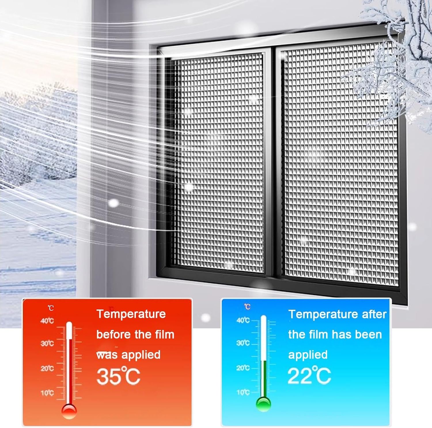 Total Blackout Window Film,Heat Reflective Window Film,Double Aluminium Foil Insulation Film,Sun Blocking Privacy Film,Heat Control Anti-UV Glass Sticker Window Tinted,WxH-80x300cm/31''x118''