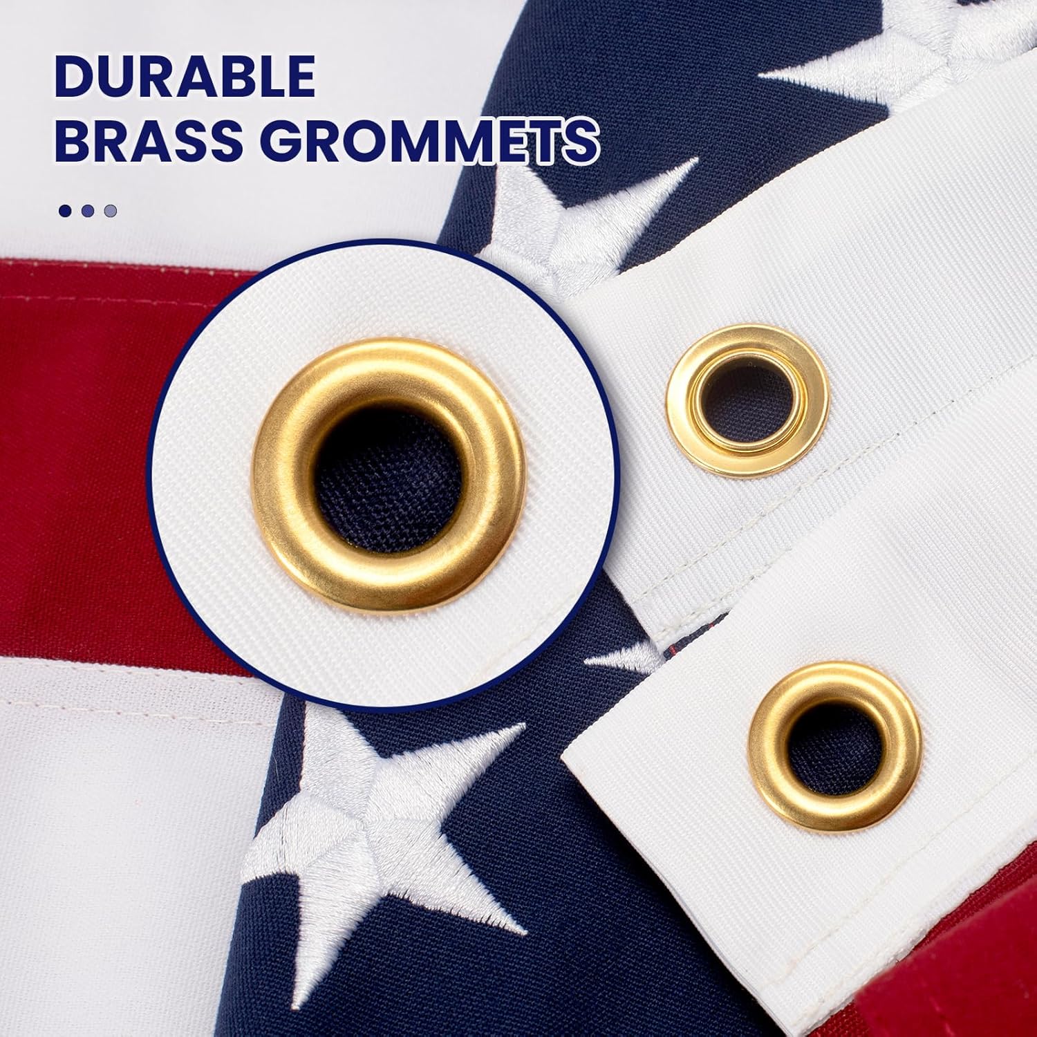 American Flags for Outside 3x5 FT, Tear-Resistant Series, Heavy Duty, Water Resistant Spun Polyester, High Wind US Outdoor Flags, 100% in USA, Embroidered Stars, Sewn Stripes, Brass Grommets