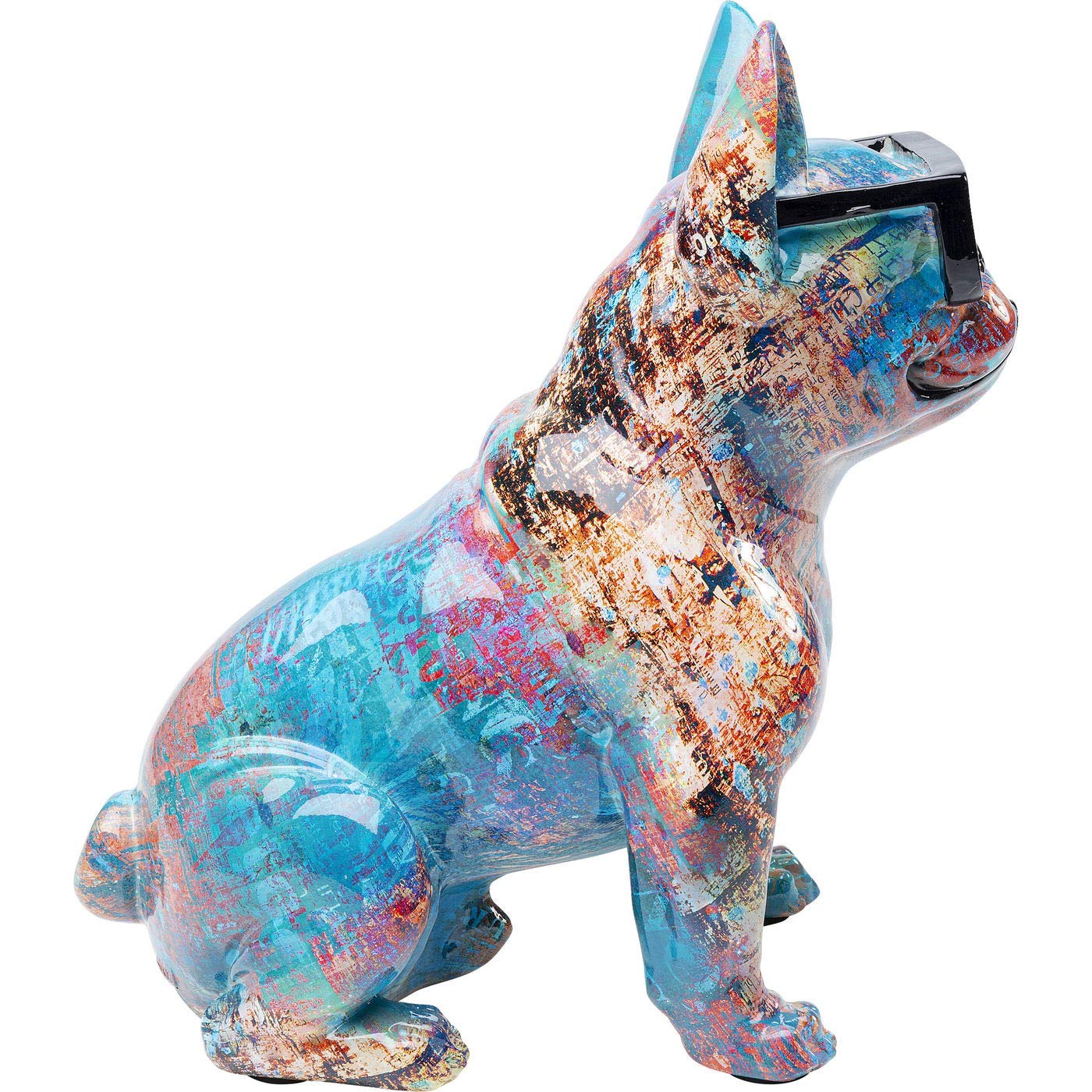 Kare Design Deko Figur Dog of Sunglass, Mehrfarbig, 36x19x32 cm