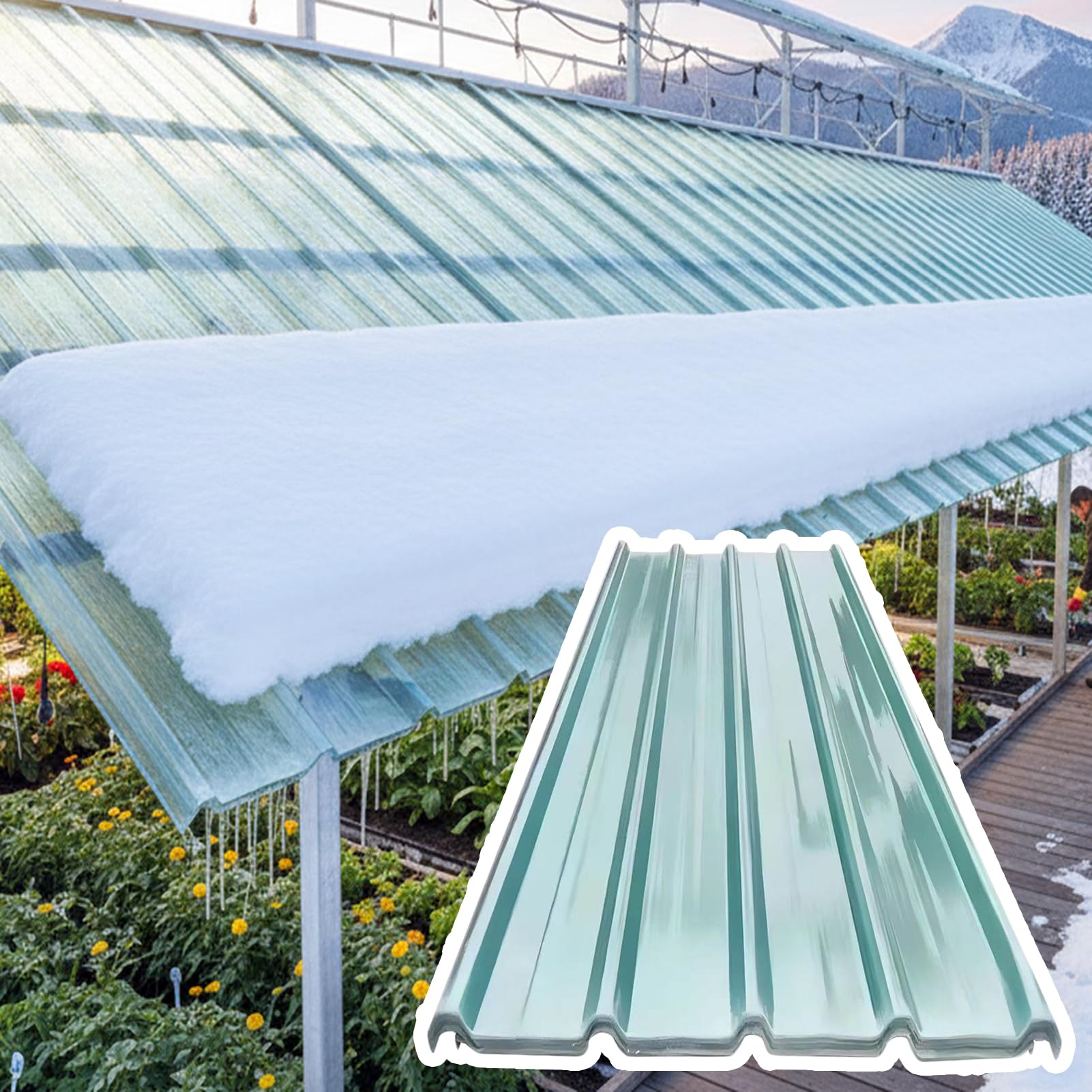 Panneaux de Toit Ondulés Transparents - Plastique Auvent de Serre Abri de Jardin Résistants aux intempéries Isolants Panneaux d'éclairage pour terrasse, Toit ondulé, Terrasse, Pavillon