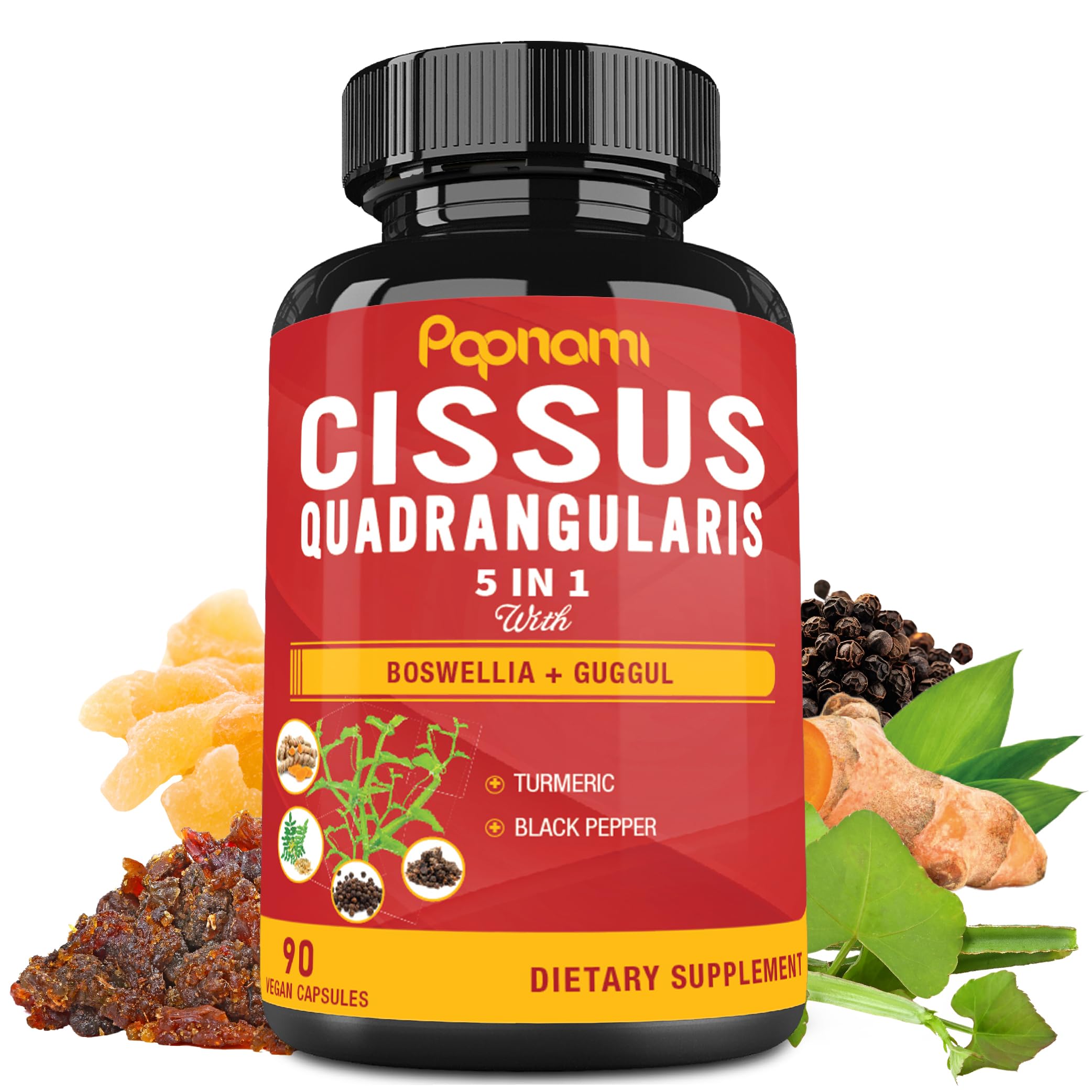 Super Cissus Quadrangularis Extract Capsules with Boswellia, Guggul, Turmeric, Pepper | 3 Months Supply