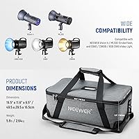 Vista 2 de NEEWER Bolsa de transporte con espuma movible acolchada para Studio Light Q300 Vision 4 ML300 CB60B RGB CB60 MS60B MS60C MS150B, bolsa de transporte