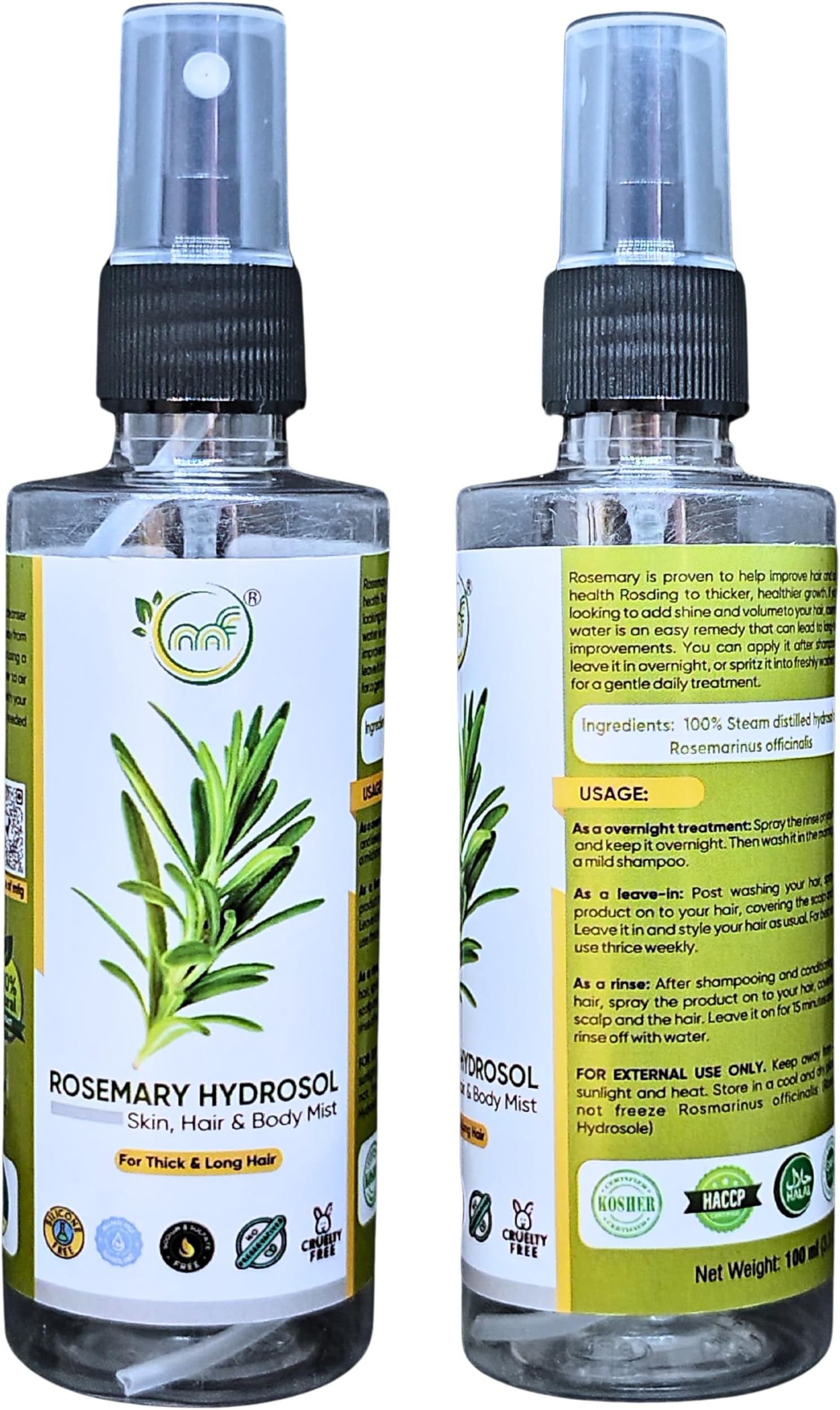 Rosemary Water Spray For Hair Growth (100 ml) | Hair Spray for Regrowth | Rosemary Mist | Adds Shine | Helps Reduce Hairfall | Strengthens Hair | Suitable For All Hair Types