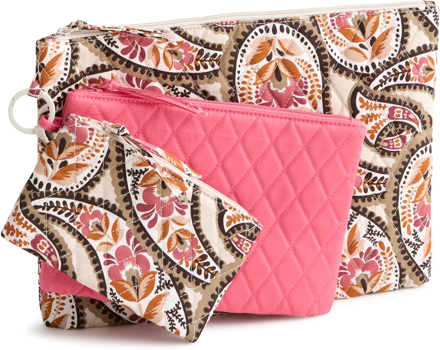 Vera Bradley Women's Premium Cotton 3 Pouch Organizer Set