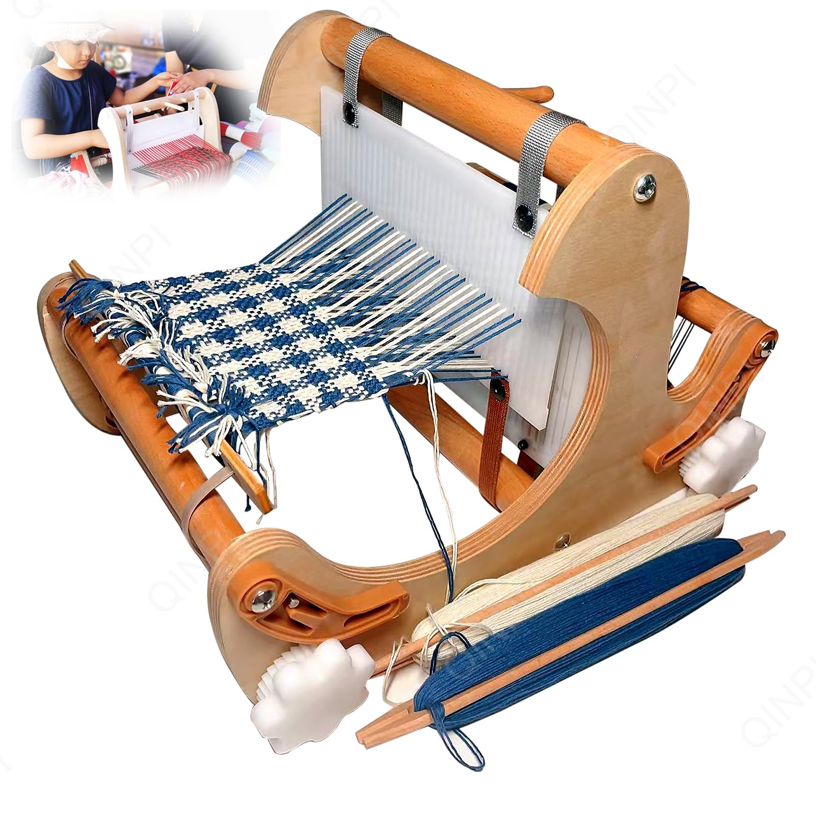 Webstuhl-Set Aus Holz, Webstuhl Für Erwachsene Und Kinder, DIY-Webstuhl-Set, Multi-Craft-Webstuhl, Verstellbare Handstrickmaschine, Starre Litzen Und Schiffchen, Geeignet Für Anfänger Und Kinder