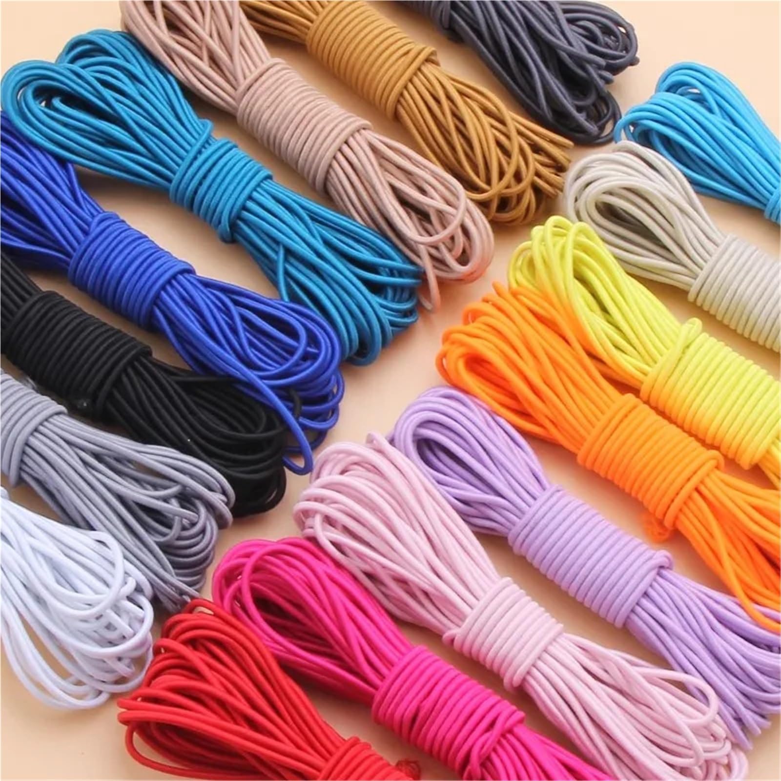 Elastico per Cucito Fasce Elastiche 4mm Hairband Corda di Gomma Elasticizzata for Metri Cintura for Abbigliamento Cavo Elastico Forniture for Cucire(Orange,50Meters(10Rolls))
