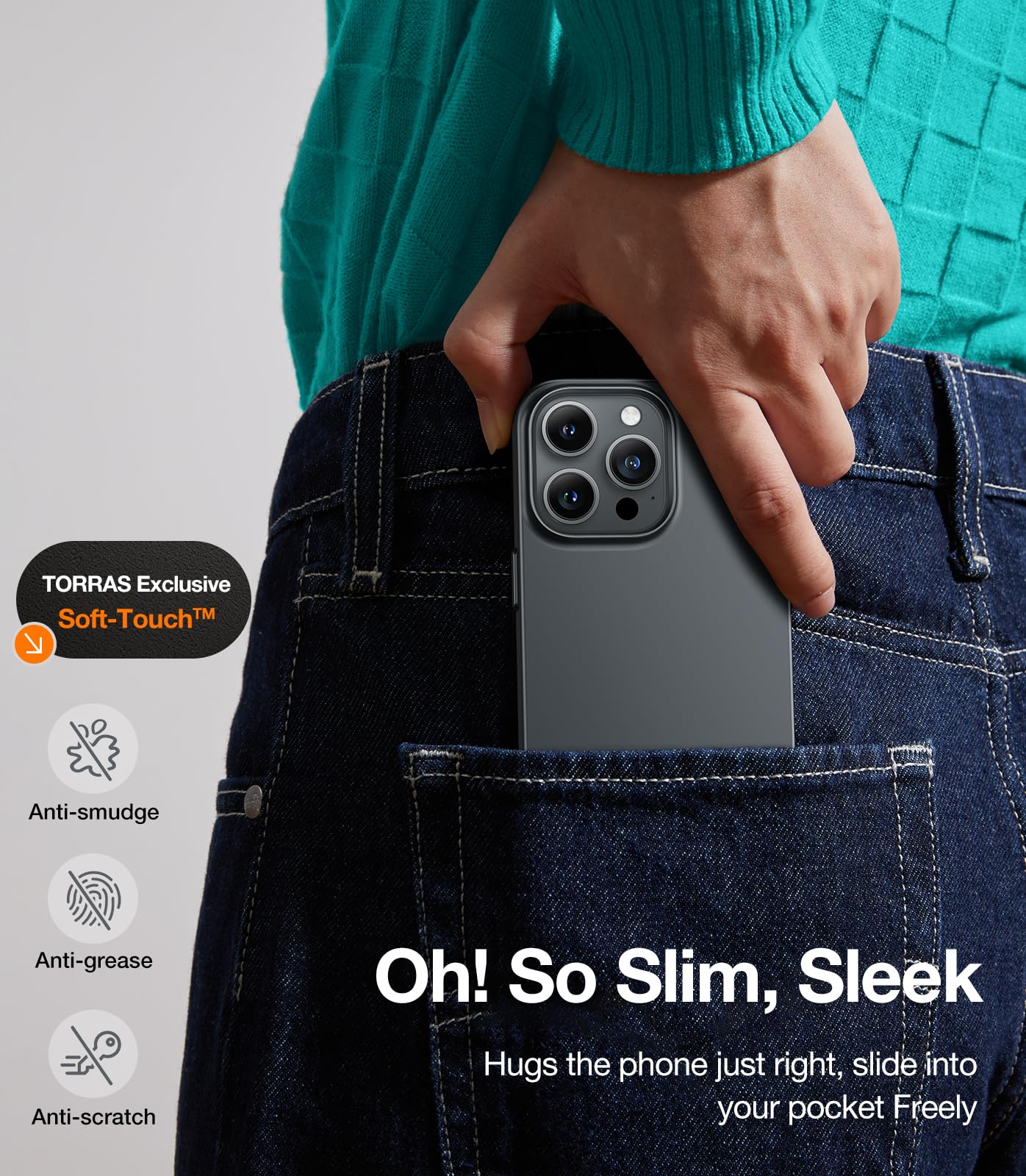 TORRAS Magnetic Slim Fit Designed for iPhone 15 Pro Case 2023, [Compatible with MagSafe] [Ultra Thin] Protective Matte Hard PC Cover Anti-Scratch Phone Case for iPhone 15 Pro, Moon Gray