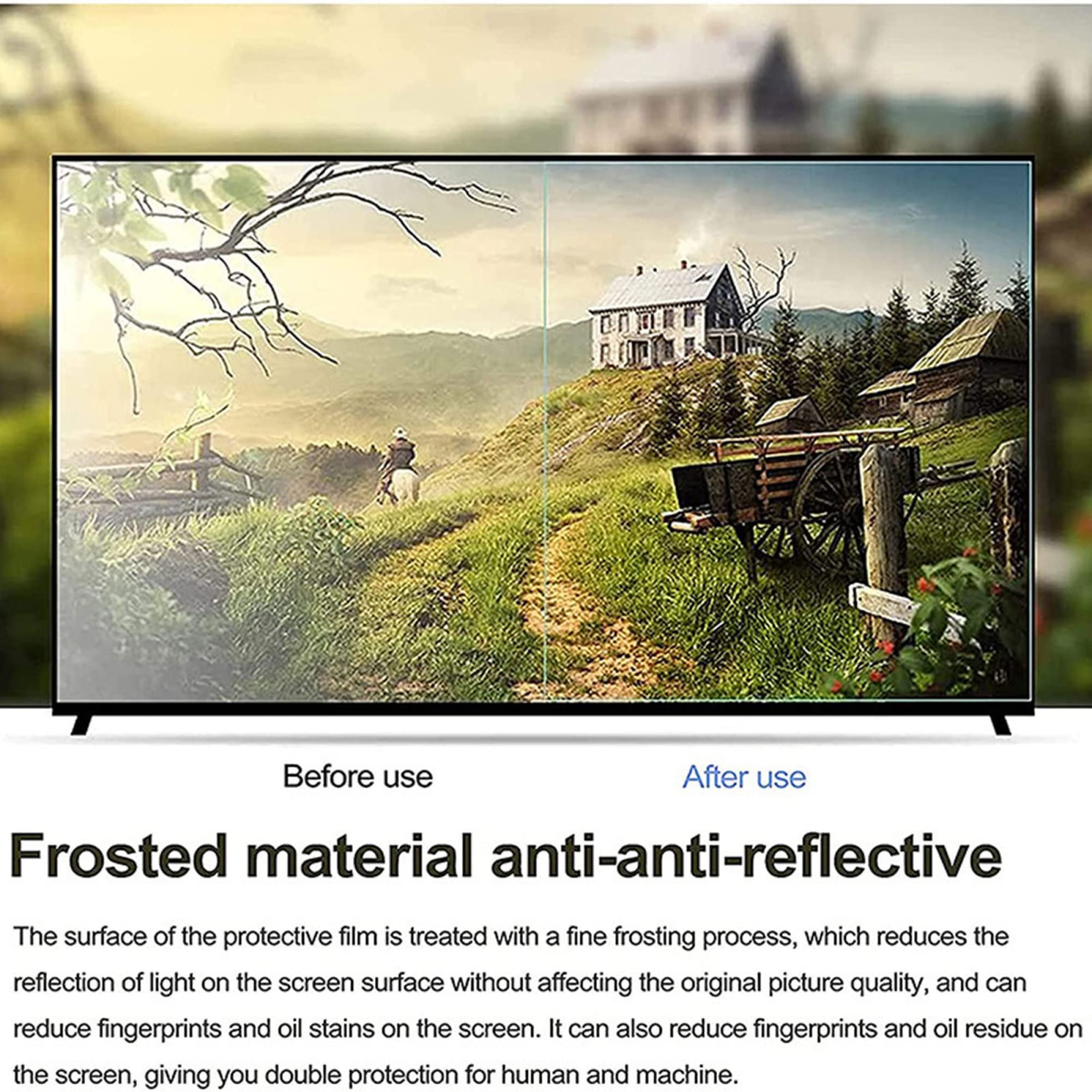 Osłona ekranu telewizora przed niebieskim światłem i promieniowaniem/matowa osłona przeciwodblaskowa, 32–65 cali do LCD 4K OLED QLED HDTV,Ochraniacze ekranu TV(34in 815x345mm)