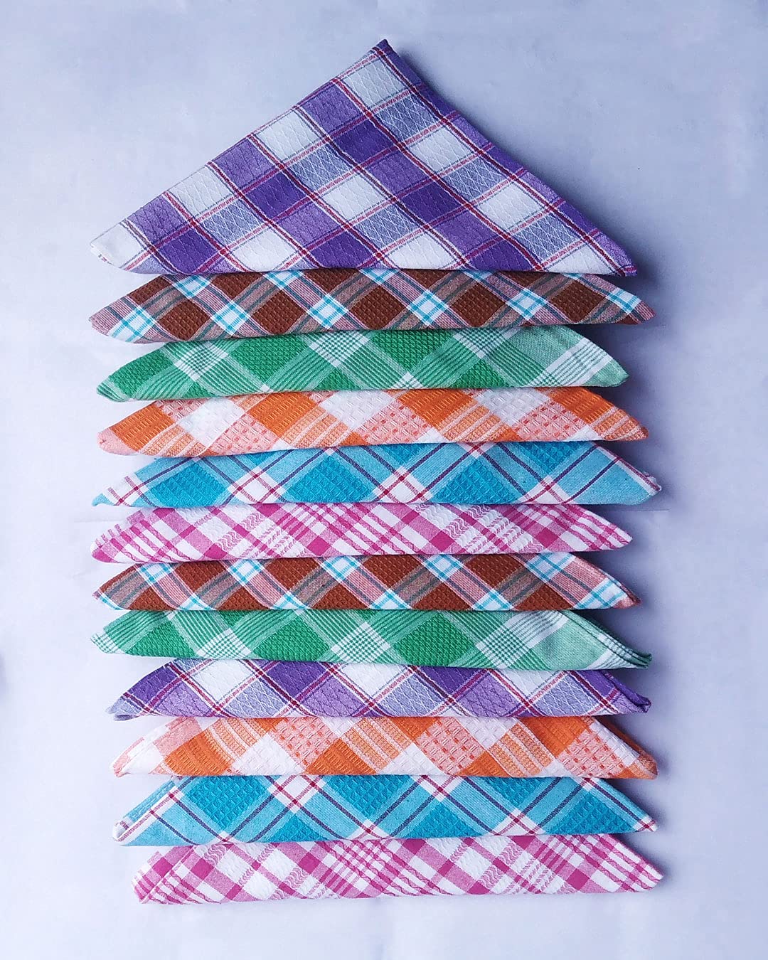 Yesotha Textiles (Pack of 12 Pcs, Multicolor) Kitchen Towel | Cleaning Towel | Superior Cotton | Multi-Purpose| Waffle Dish Cloth | by Yesotha Textiles