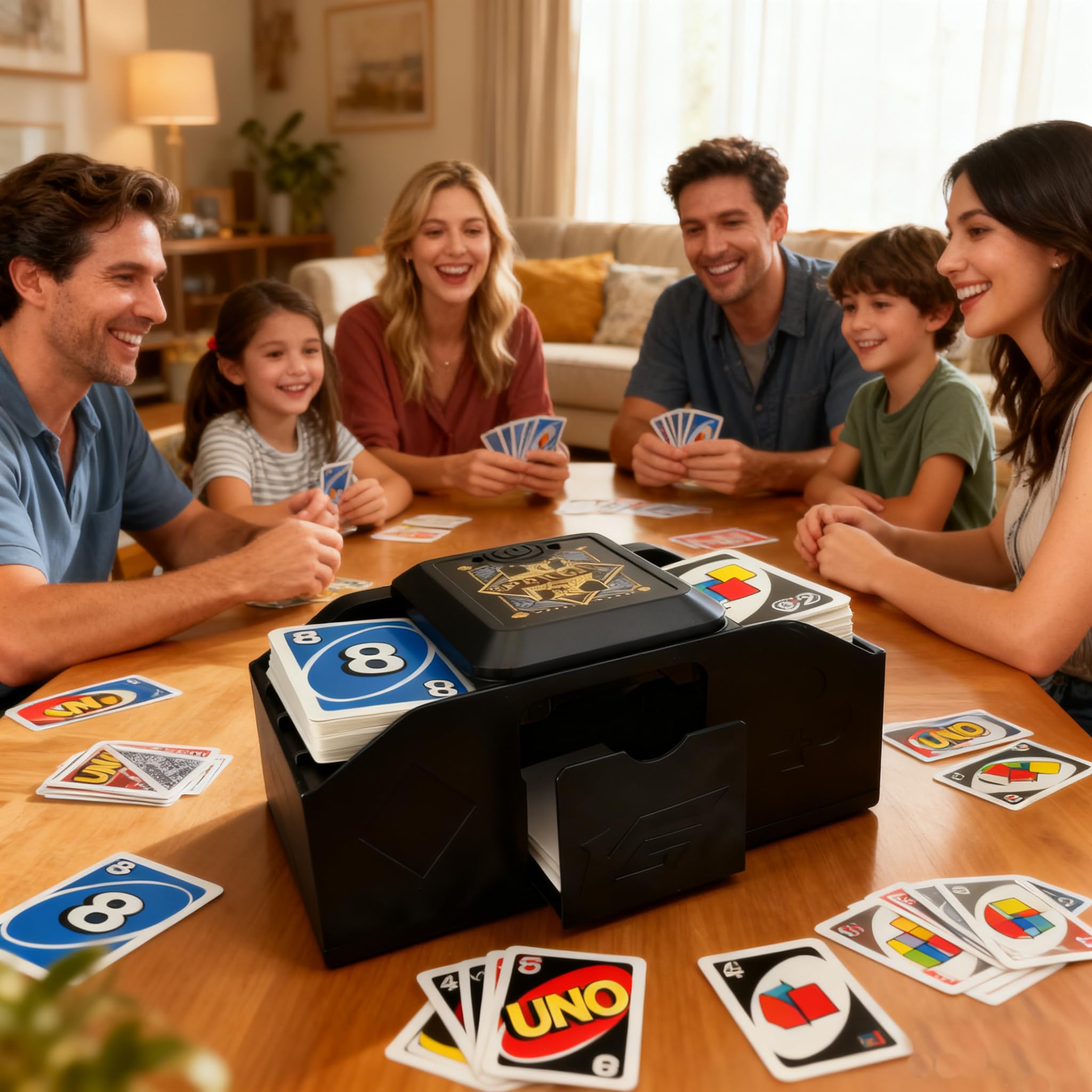 Mischia Carte Automatico Induttiva, Mescolatore Automatico di Carte 1-2 Mazzi, Card Shuffler Funzionamento a USB/Batteria, Mescolatore Elettrico da Poker per Uno, Skip-Bo, Phase 10, Blackjack