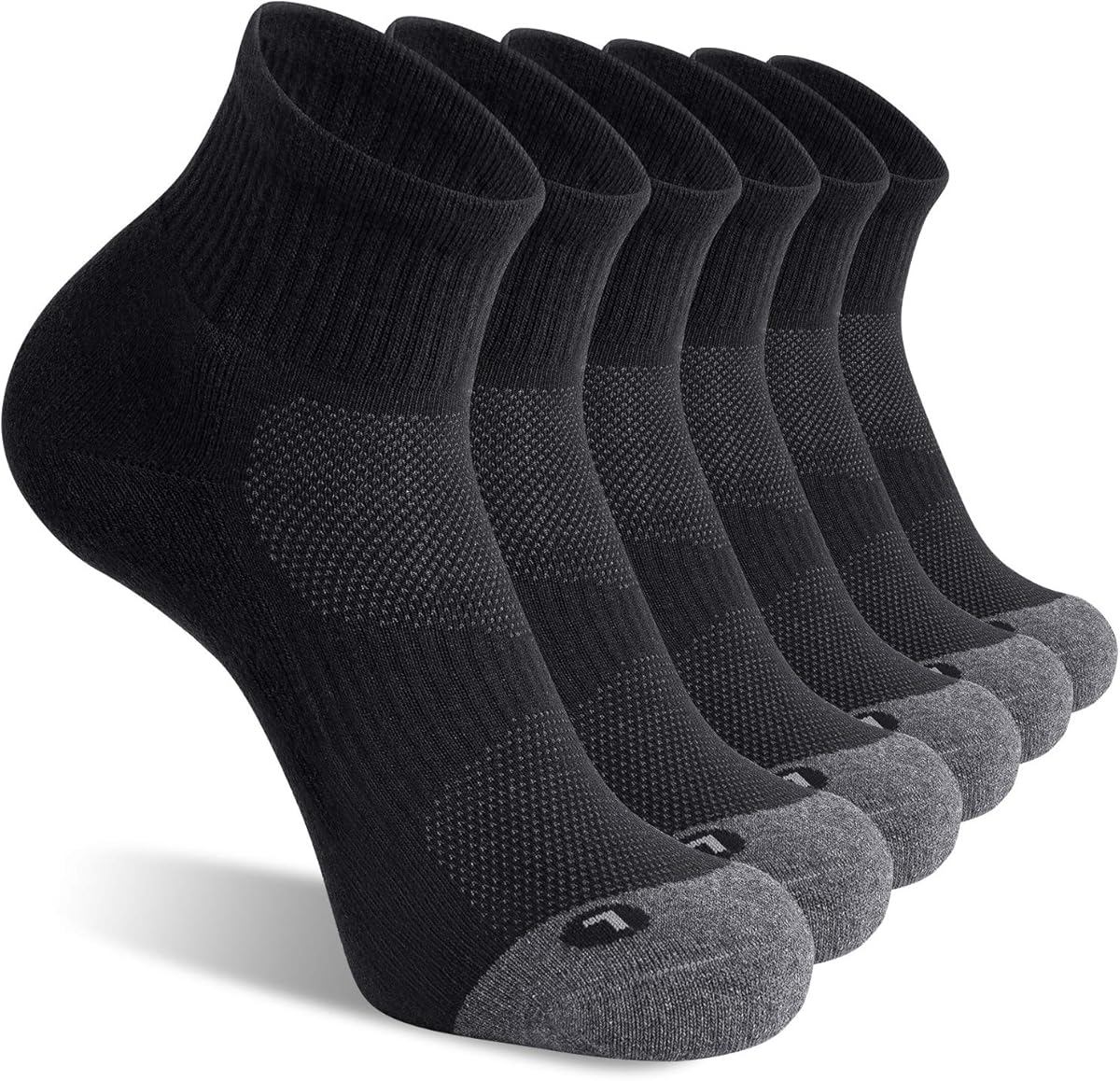 FITRELL 6 Pack Men's Athletic Ankle Socks Cushioned Sports Running Socks 7-9/9-12/12-15