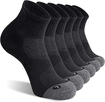 FITRELL 6 Pack Men's Athletic Ankle Socks Cushioned Sports Running Socks 7-9/9-12/12-15