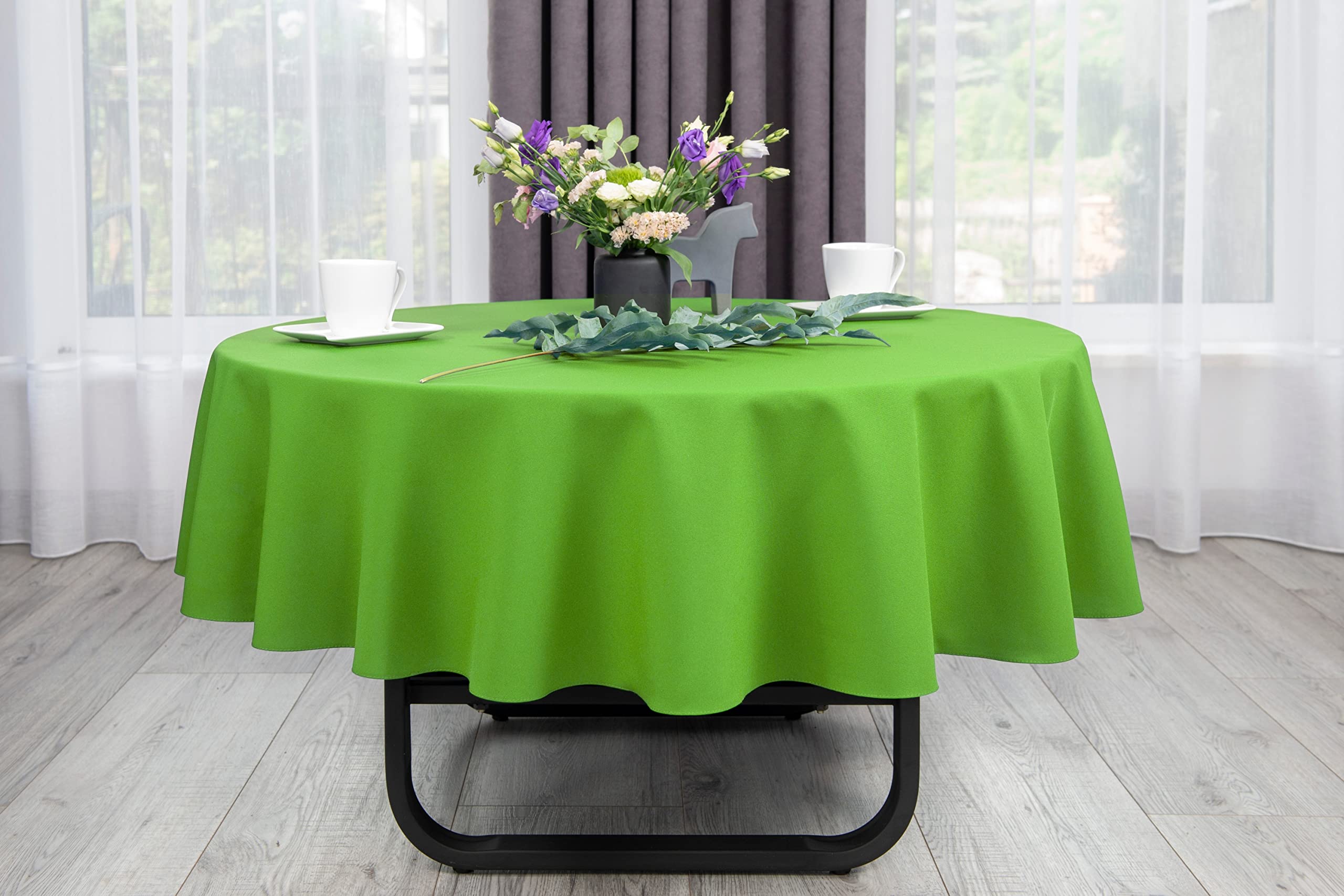 NIBLO Tablecloth, Table Runner, Table Linen, Table Decoration, Tablecloth (Celadon Green, Oval Tablecloth - 140 x 180 cm) - Image 3